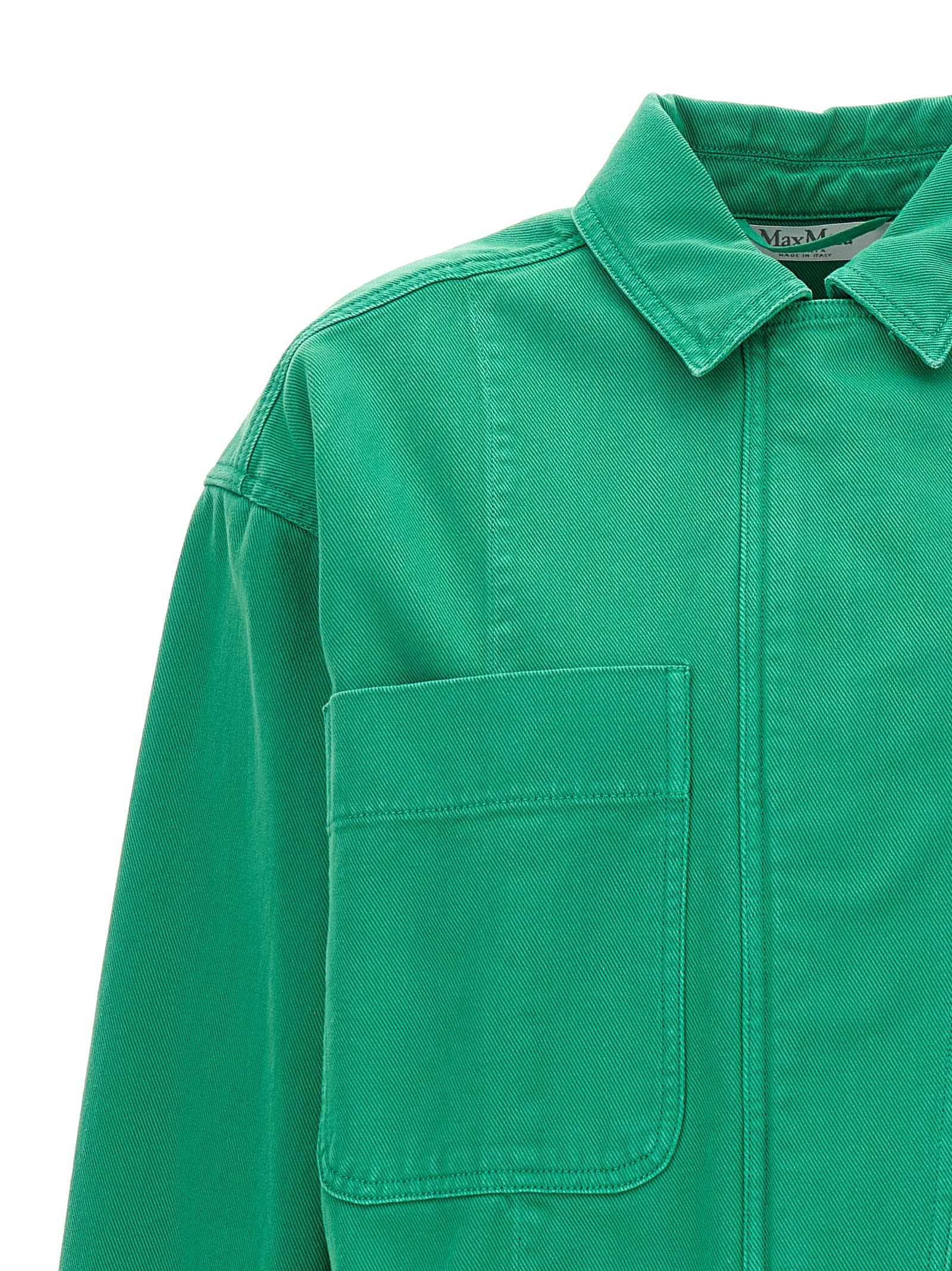 Shop Max Mara Arturo Crop Jacket In Green