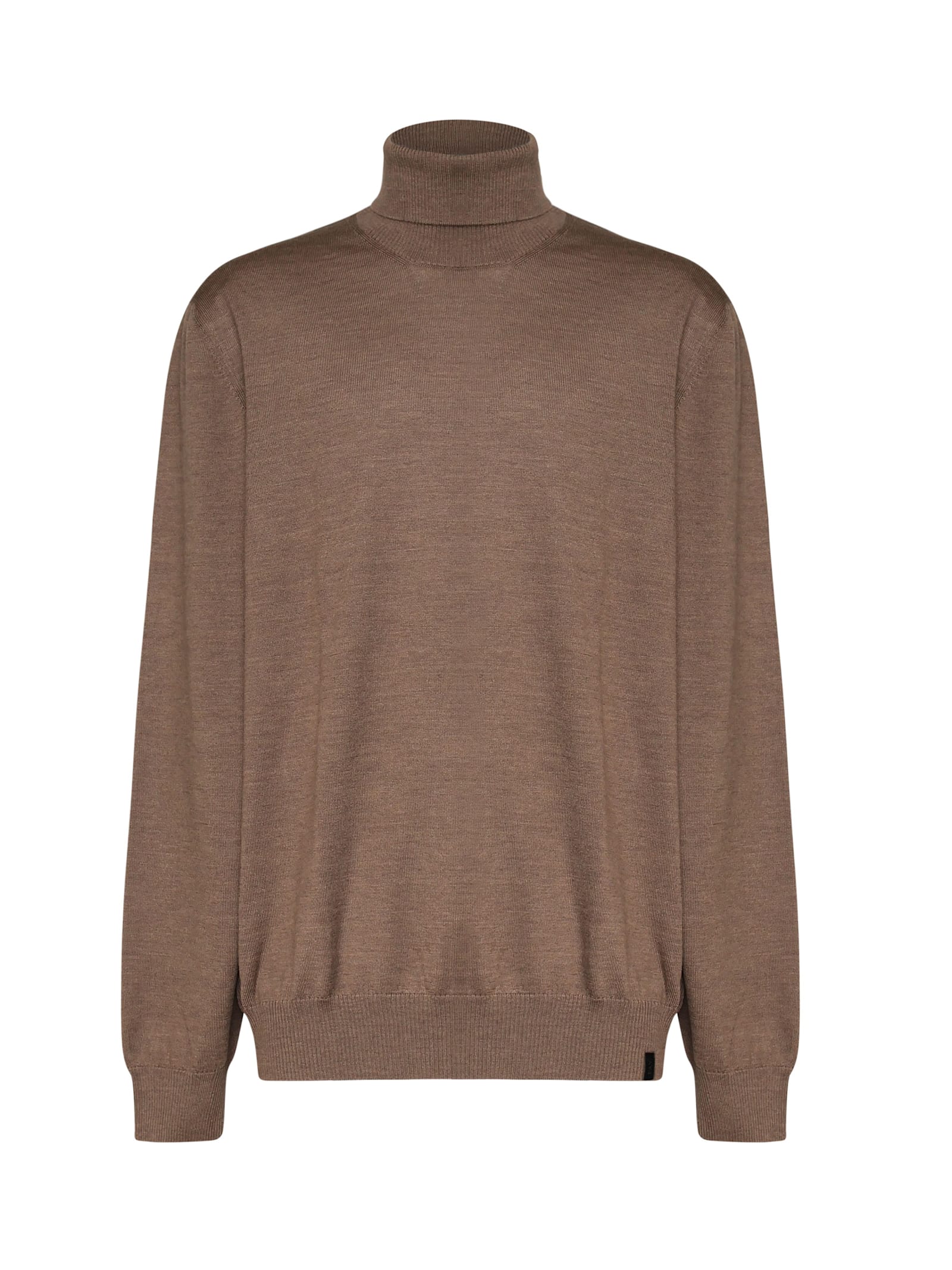 Fay Virgin Wool Turtleneck Sweater In Brown