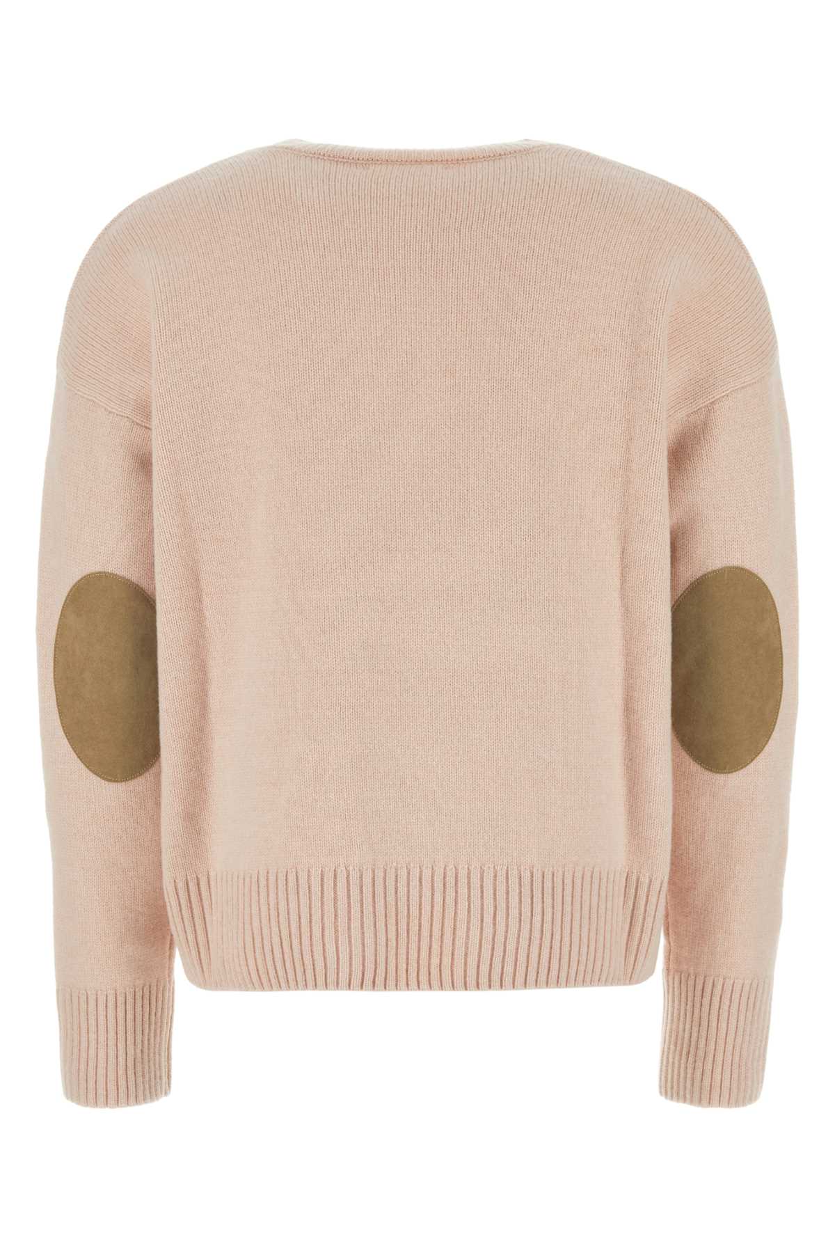 Ami Alexandre Mattiussi Antiqued Pink Wool Blend Sweater In Powderpink