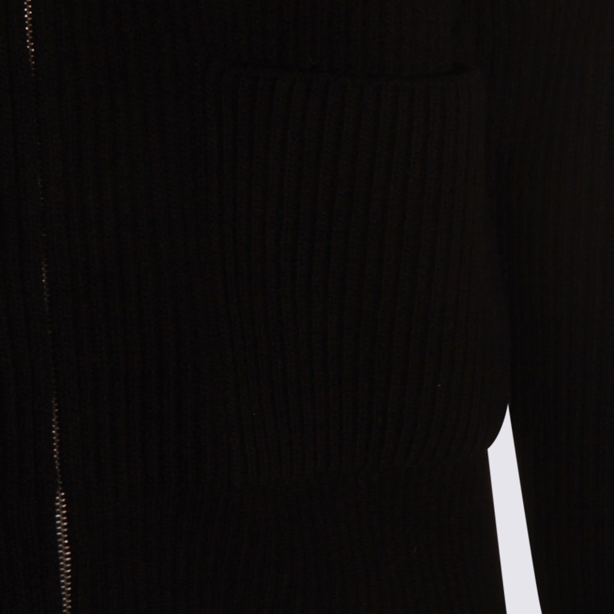 Lardini Crewneck Hooded Sweater Side Pockets In Black
