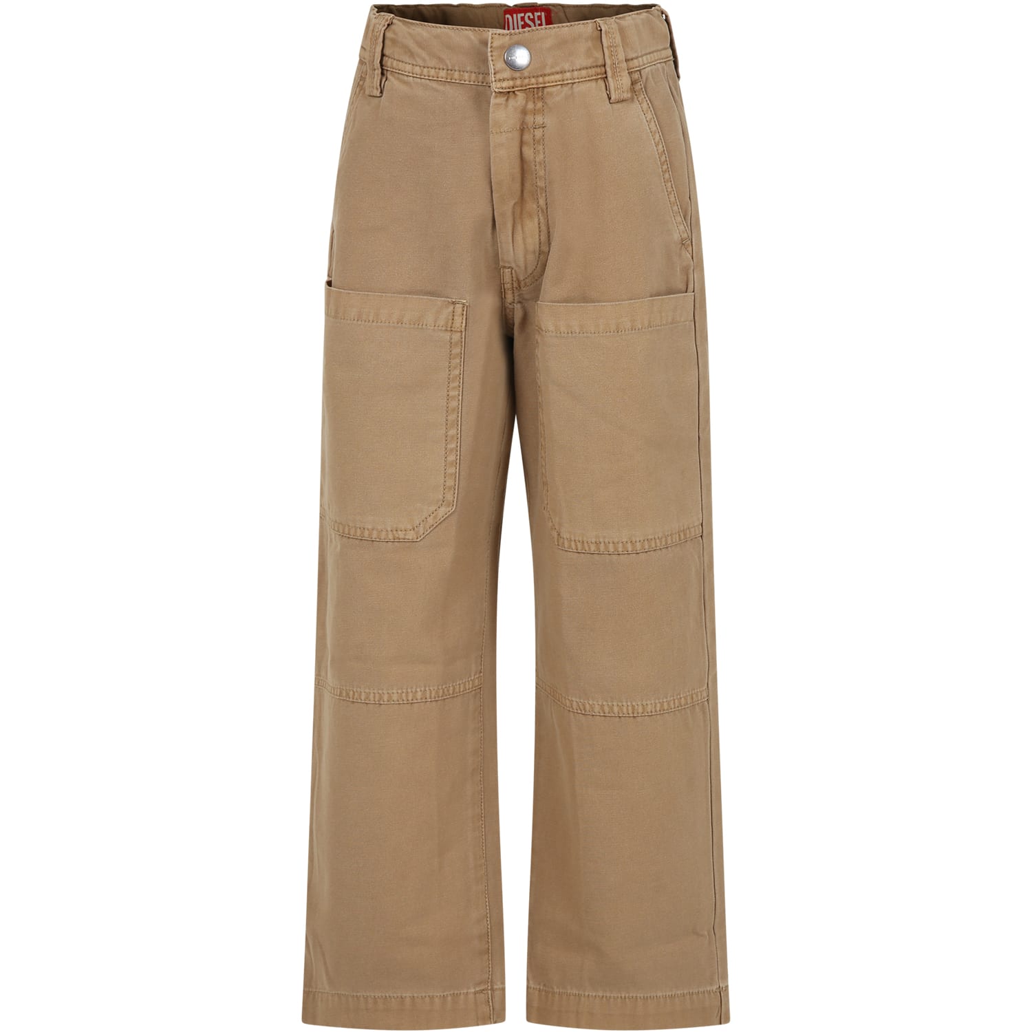 Diesel Kids' Beige Trousers For Girl With Logo