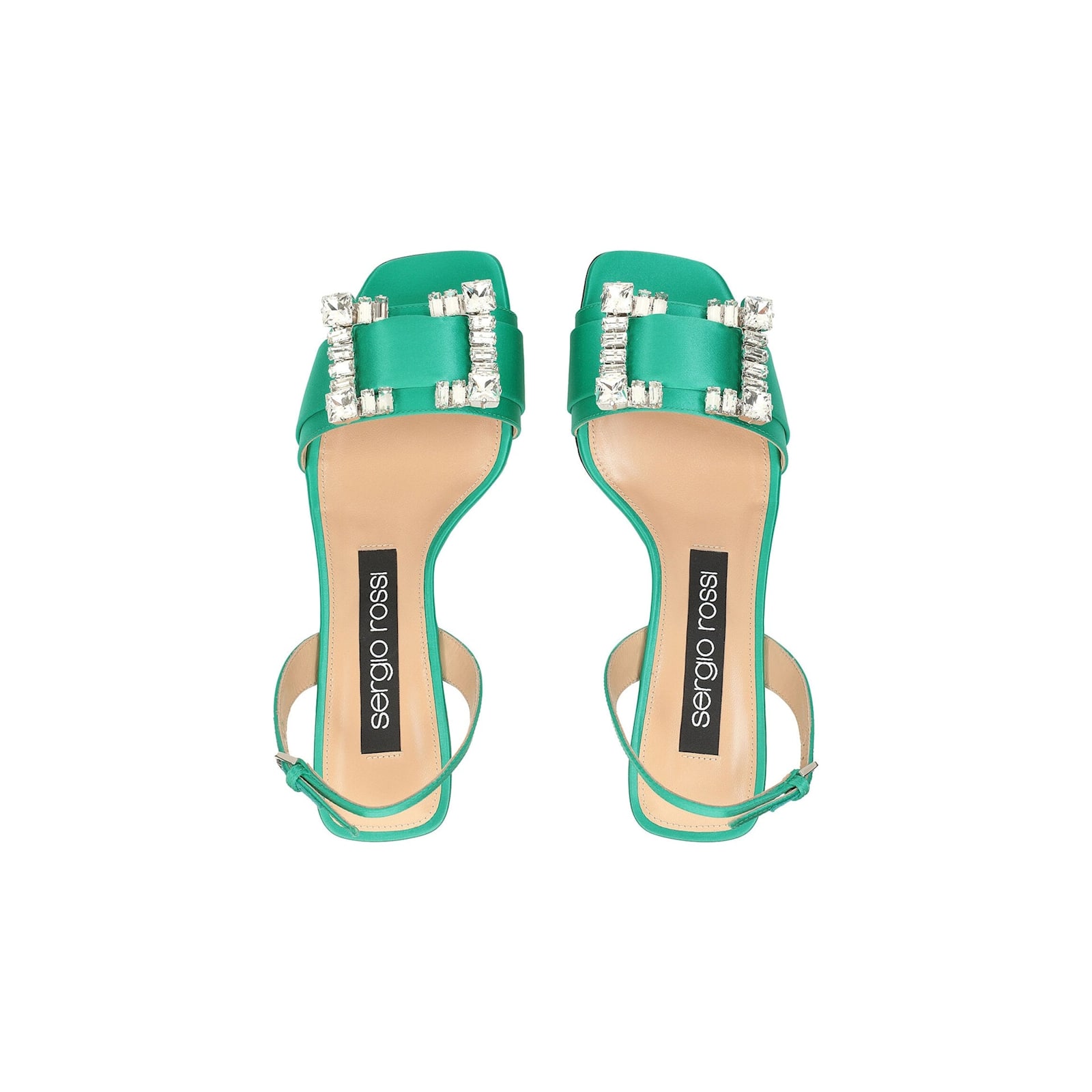 Shop Sergio Rossi Sr Twenty 060 Satin Sandals In Green