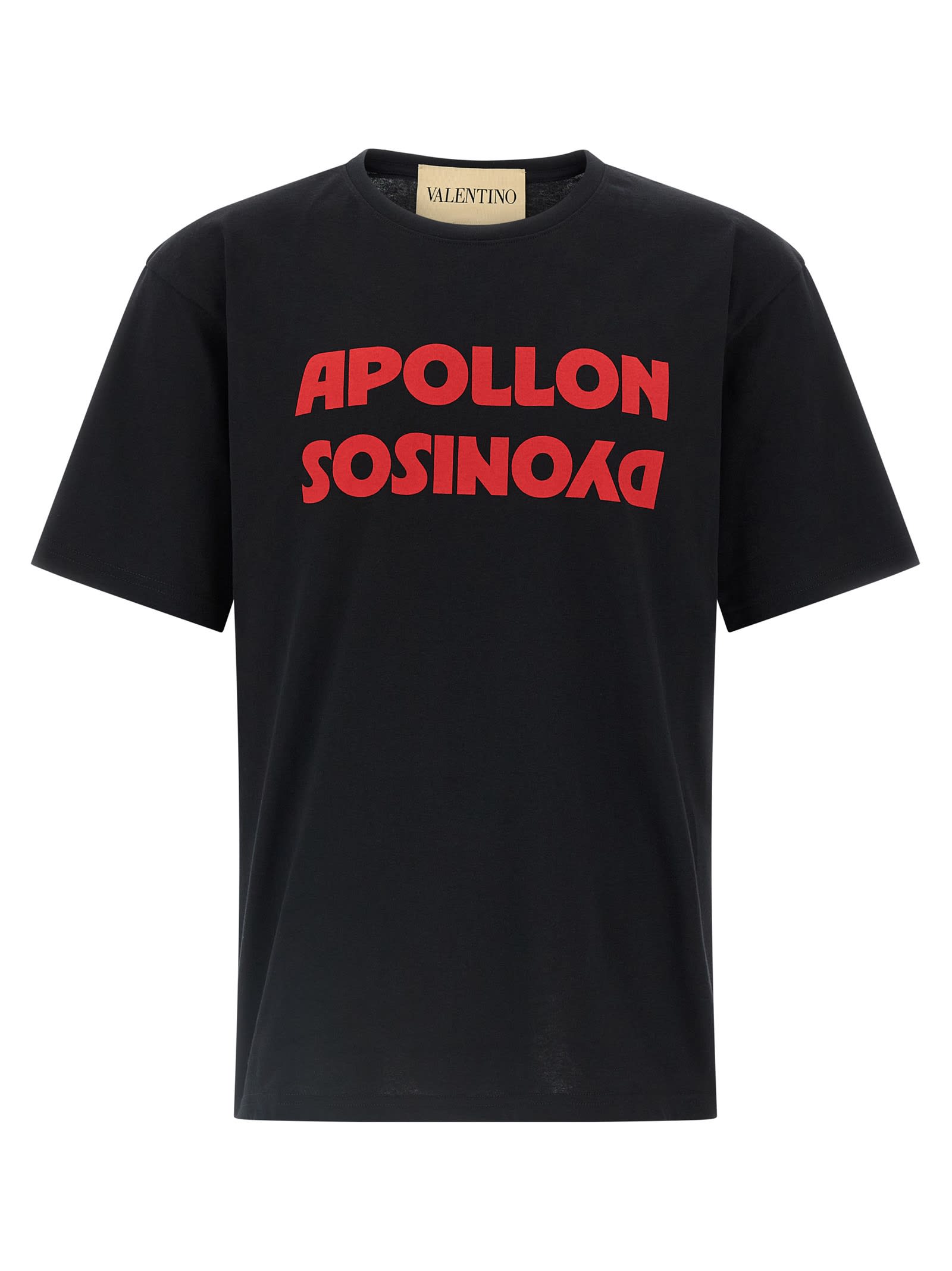 Valentino Cotton T-shirt Wuth Apollon Dyonisos Graphic Print In Black