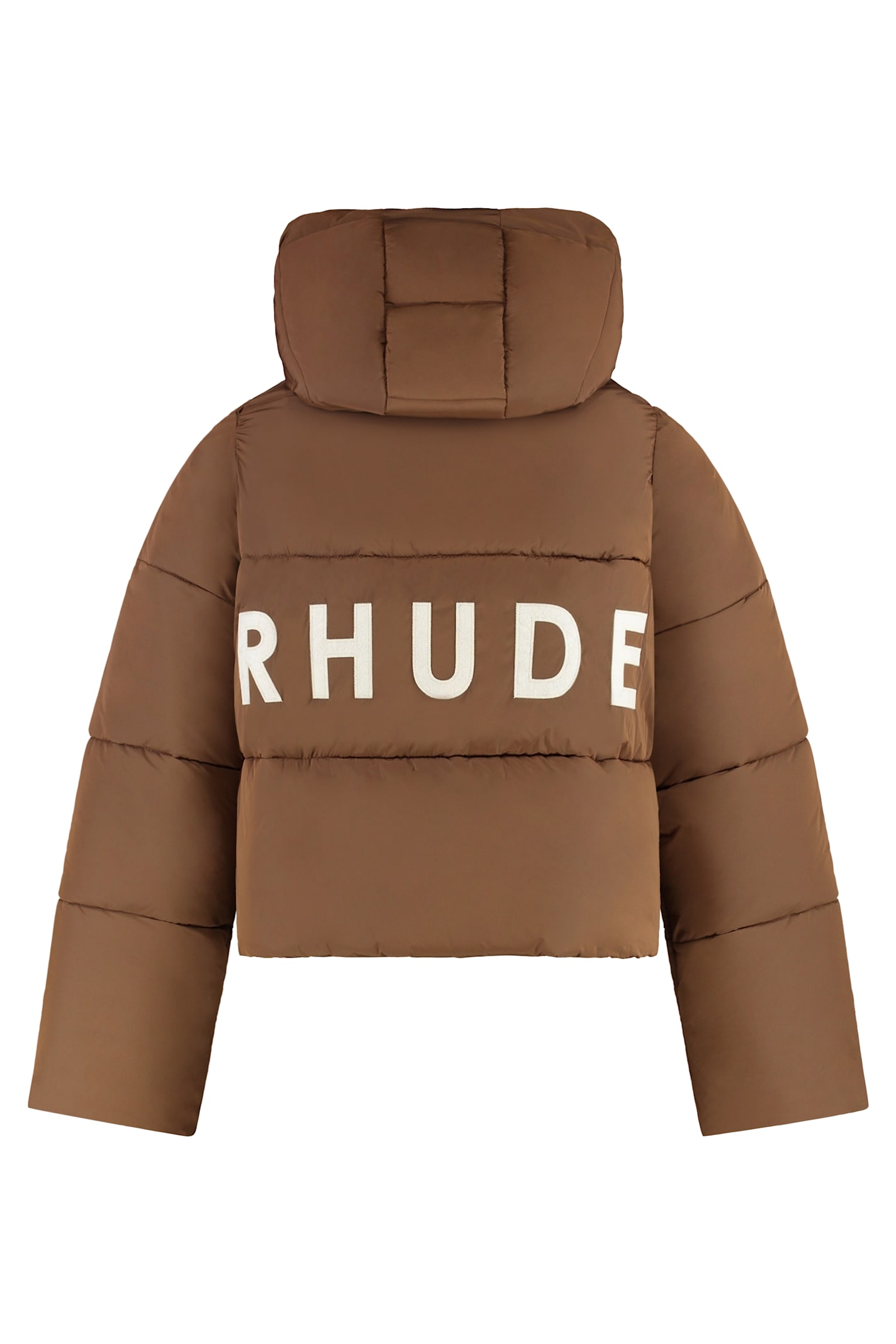 Rhude Logo-print Puffer Jacket In Brown