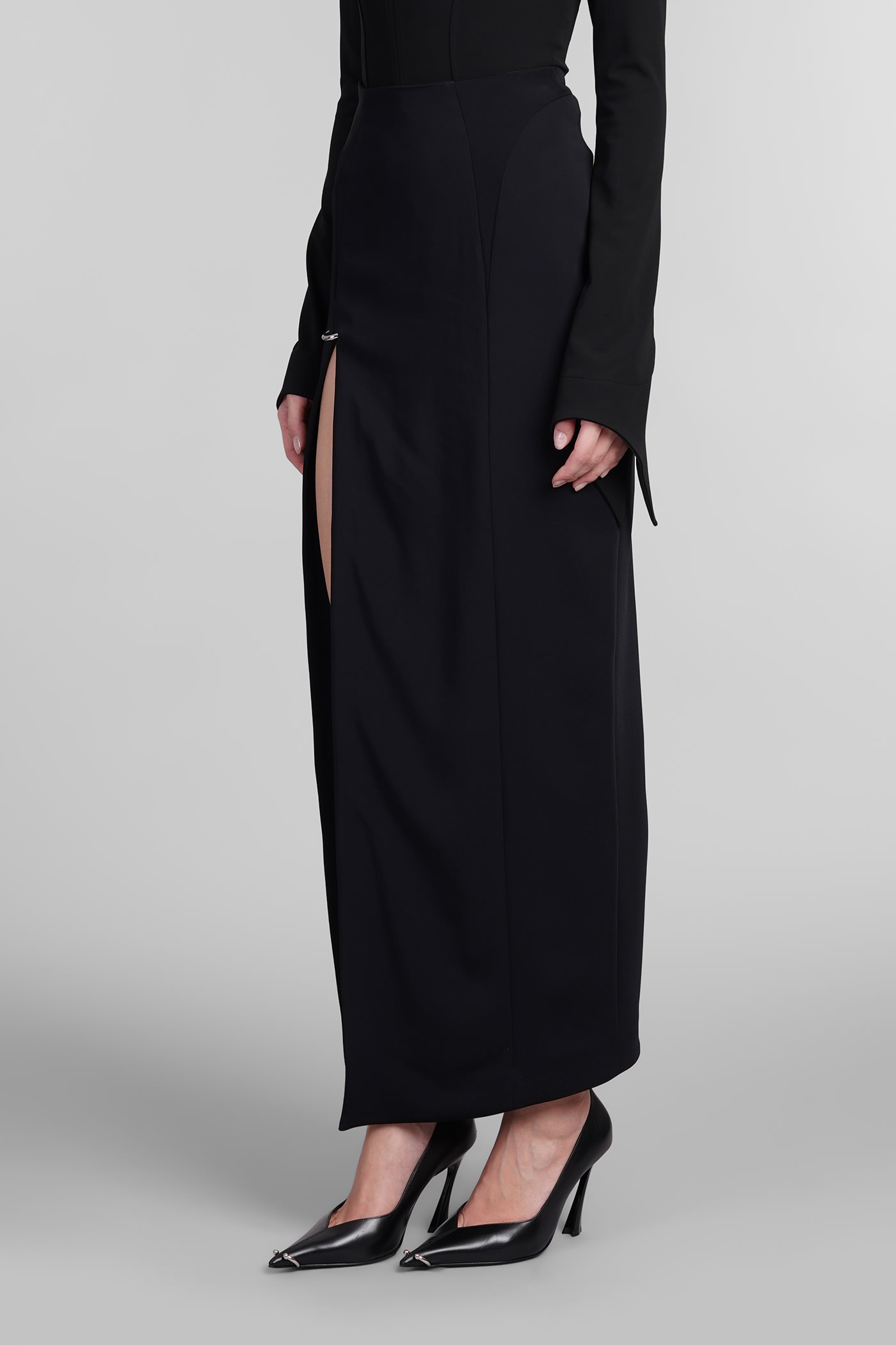 MUGLER SKIRT IN BLACK VISCOSE 