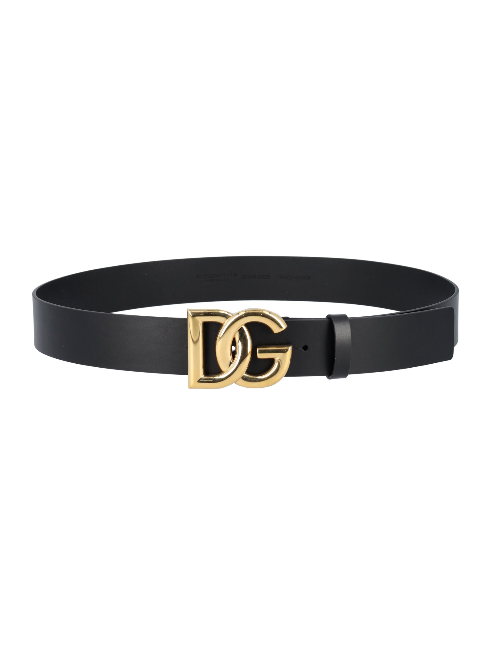 Dolce & Gabbana Dolce & gabbana Lux Leather Belt With Crossover Dg Logo Buckle