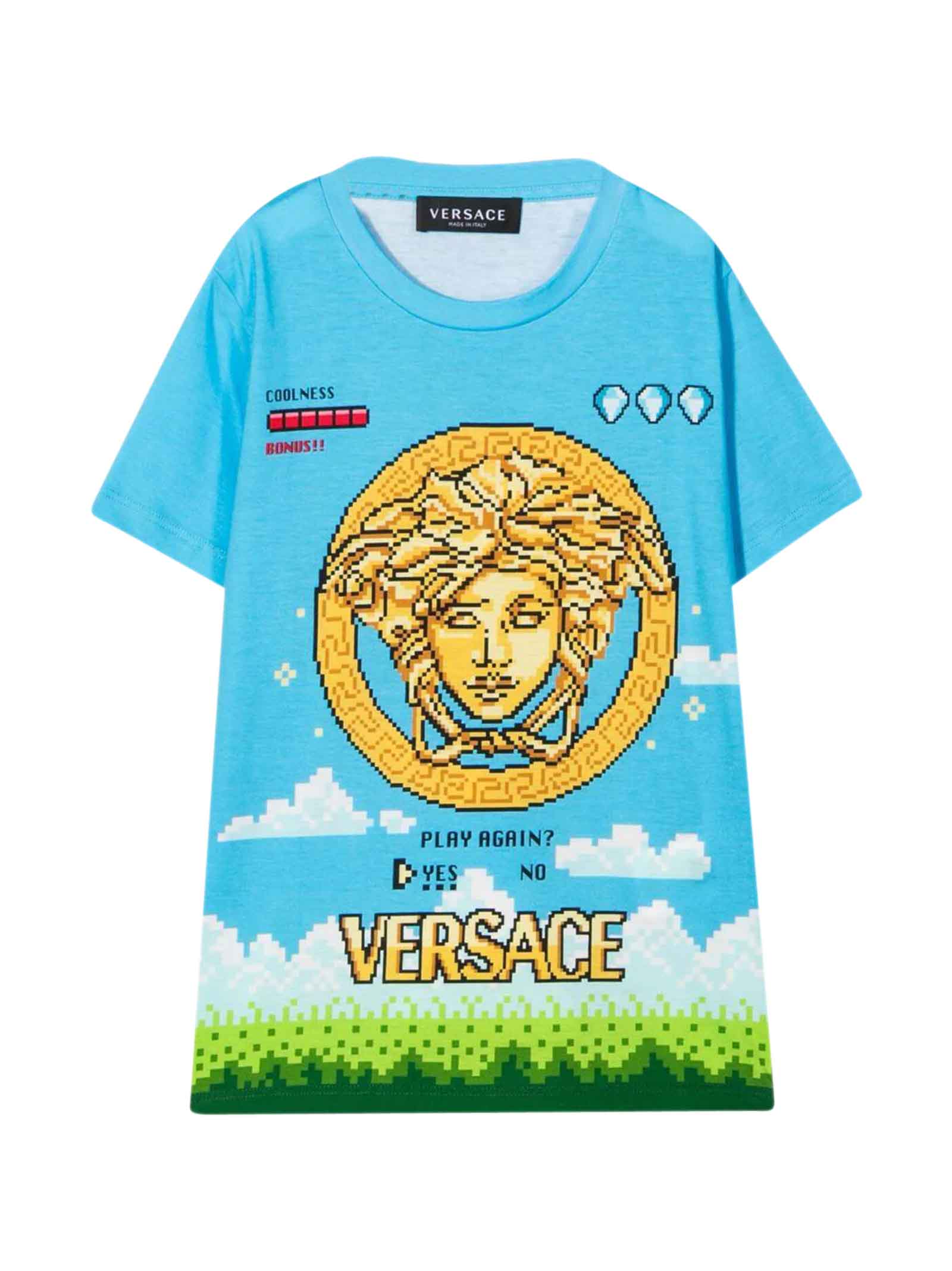 Young Versace Light Blue T-shirt Unisex Kids
