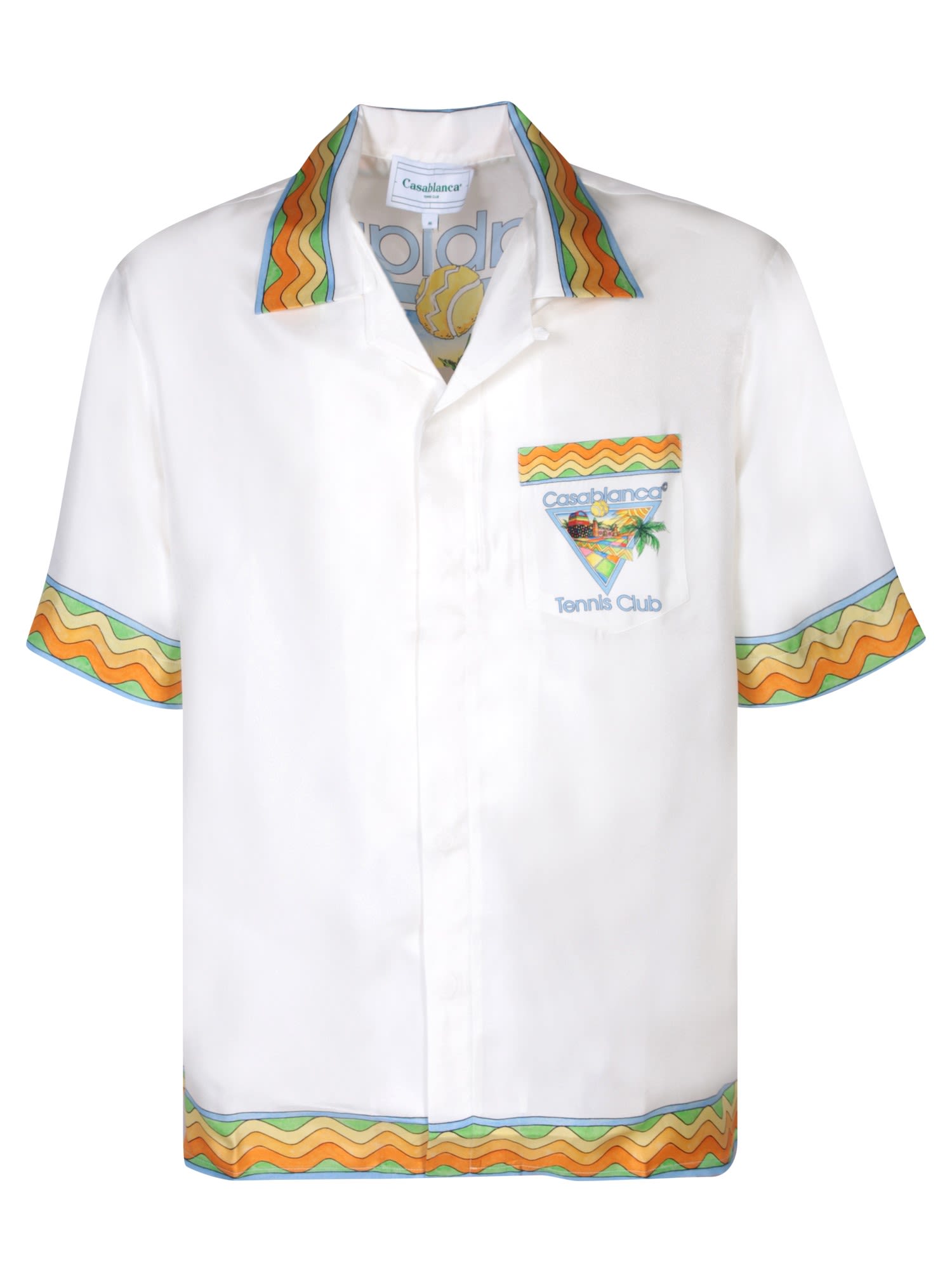 Shop Casablanca Afro Cubism Tennis Club White/multicolor Shirt