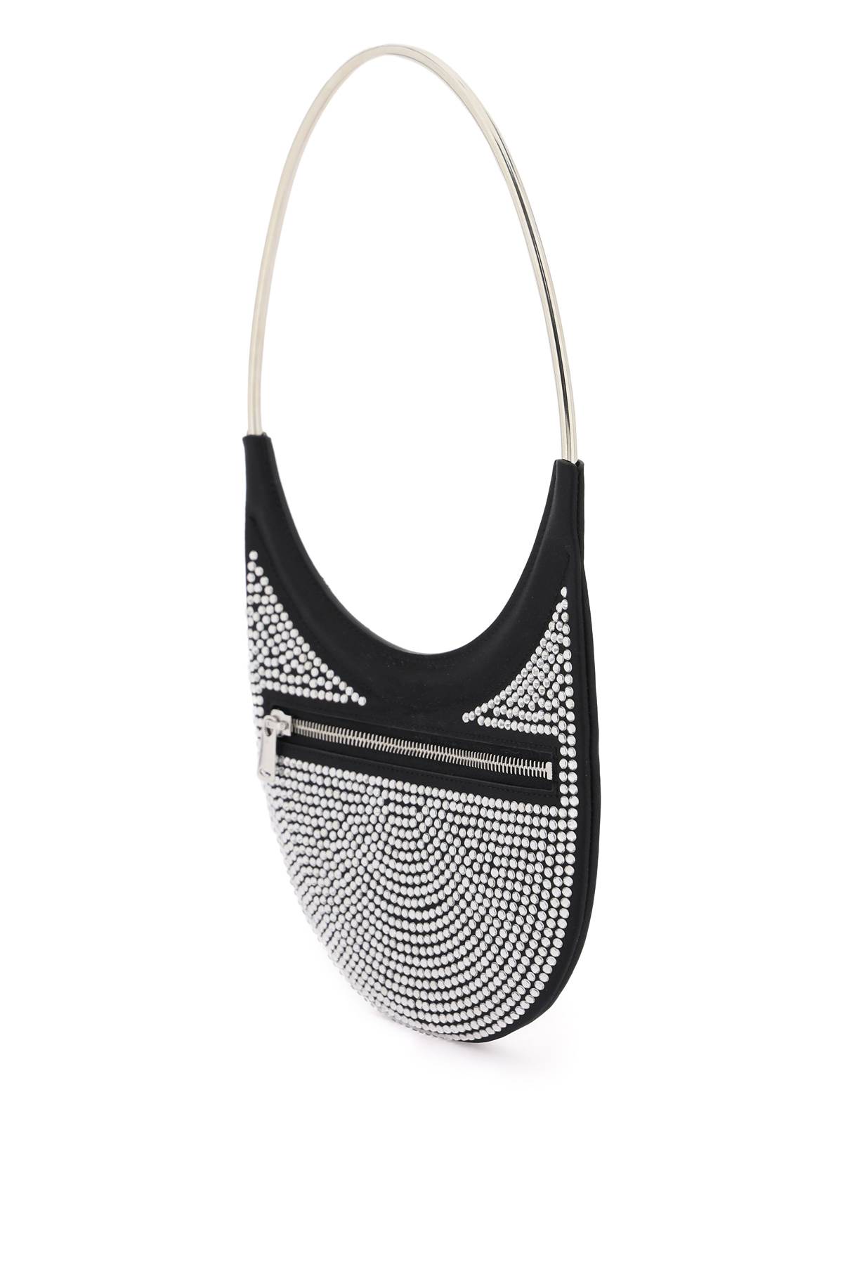 Coperni Embellished Fabric Ring Swipe Shoulder Bag In Black