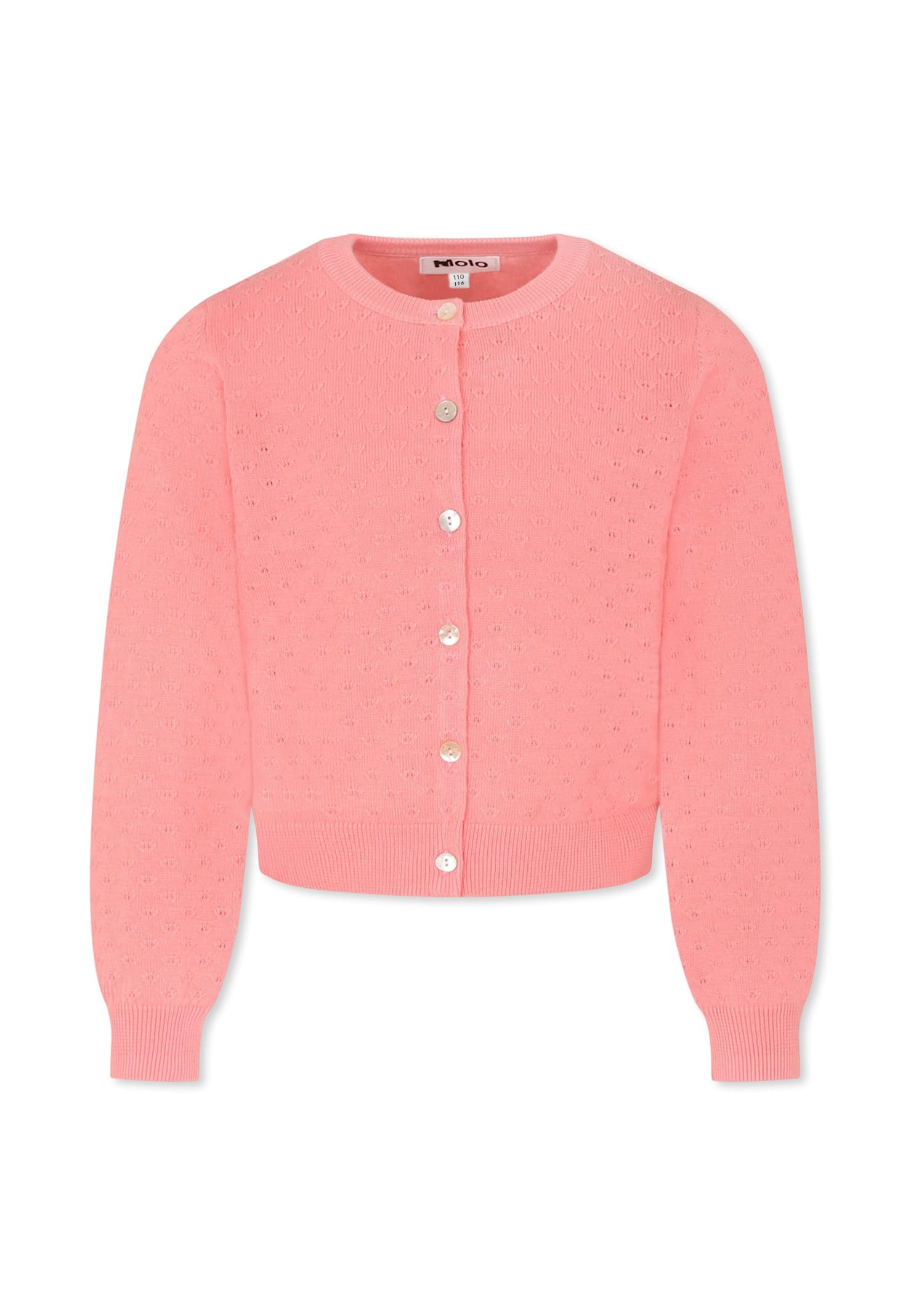 Molo Pink Cardigan For Girl In Pink