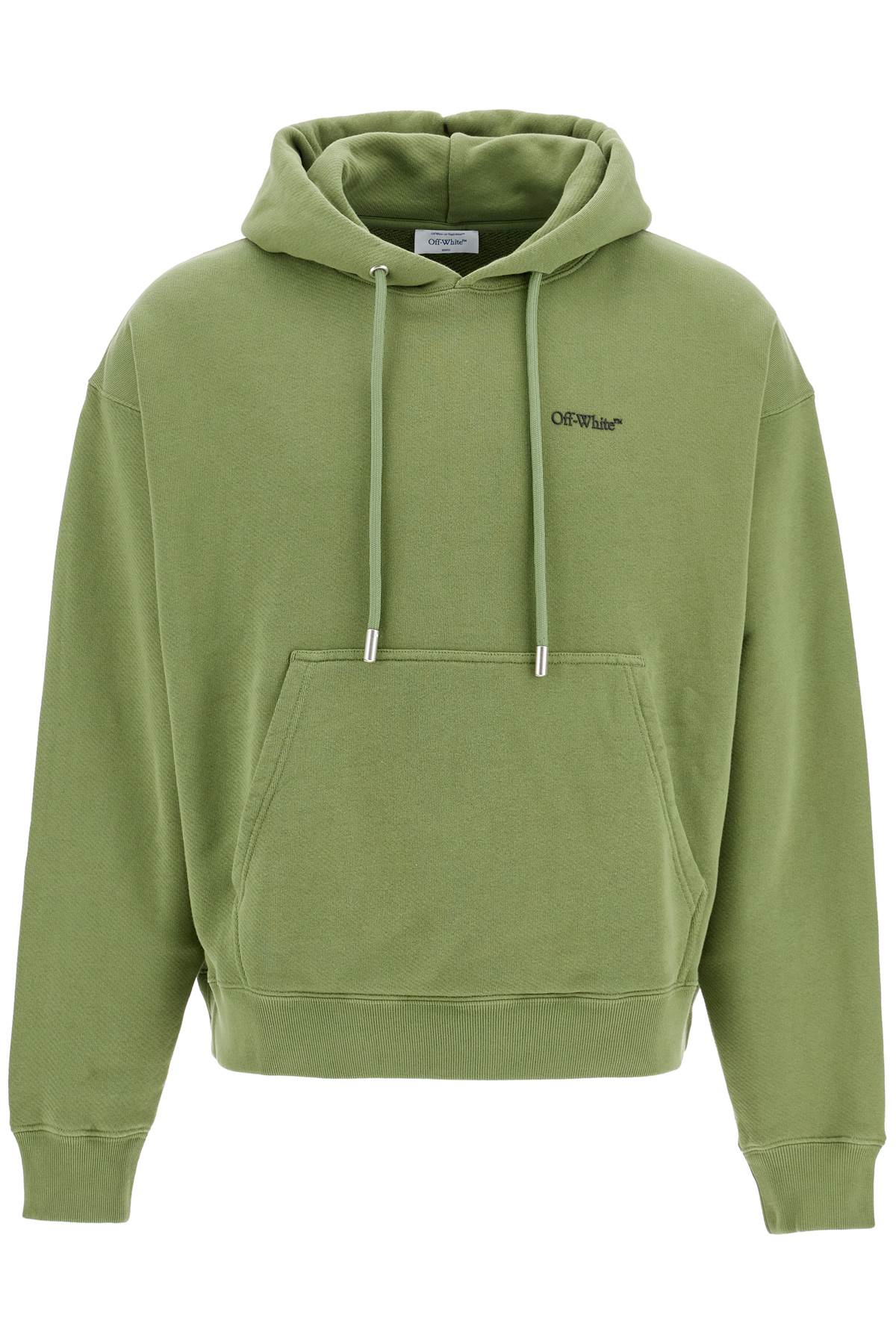 Shop Off-white Windy Arrow Hoodie In Four Leaf Clover - Black (green)