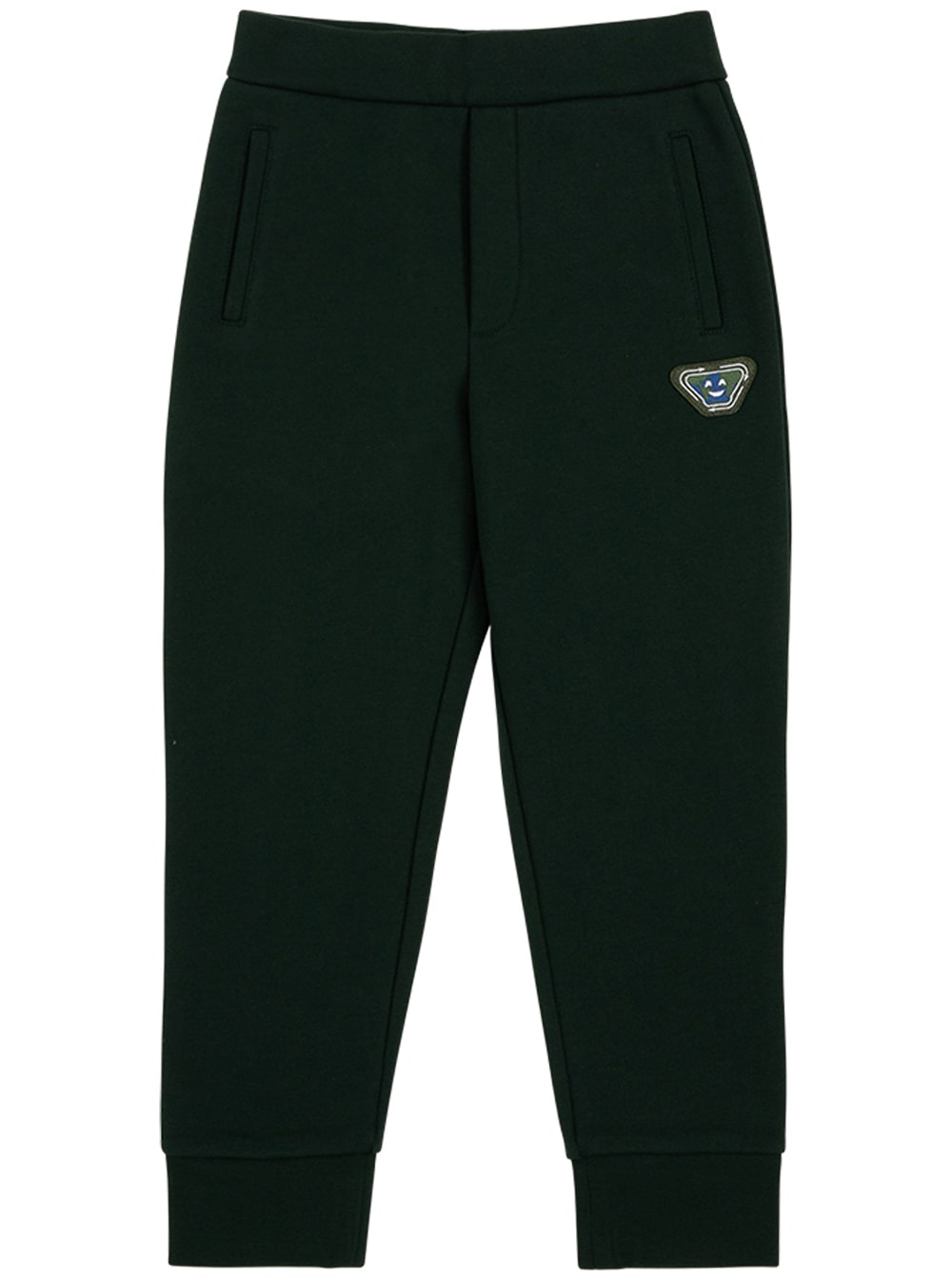 Emporio Armani Green Pants In Recycled Cotton With Logo