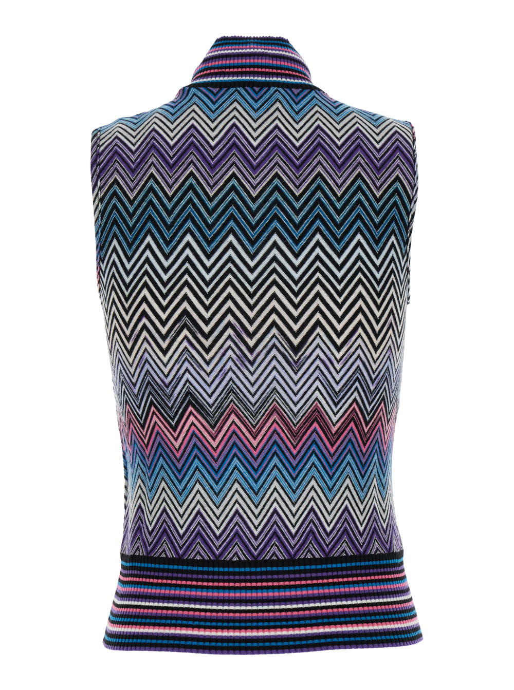 Shop Missoni Multicolor Sleeveless Top With All-over Zig Zag Motiv In Rashel Woman