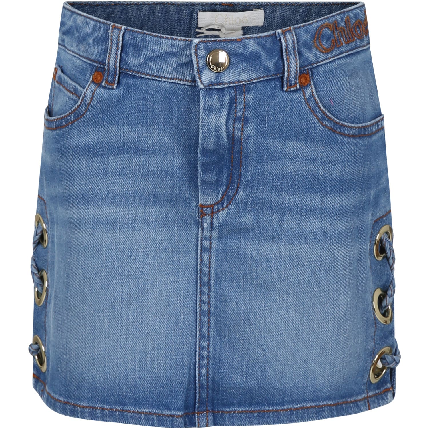 Shop Chloé Casual Denim Skirt For Girl