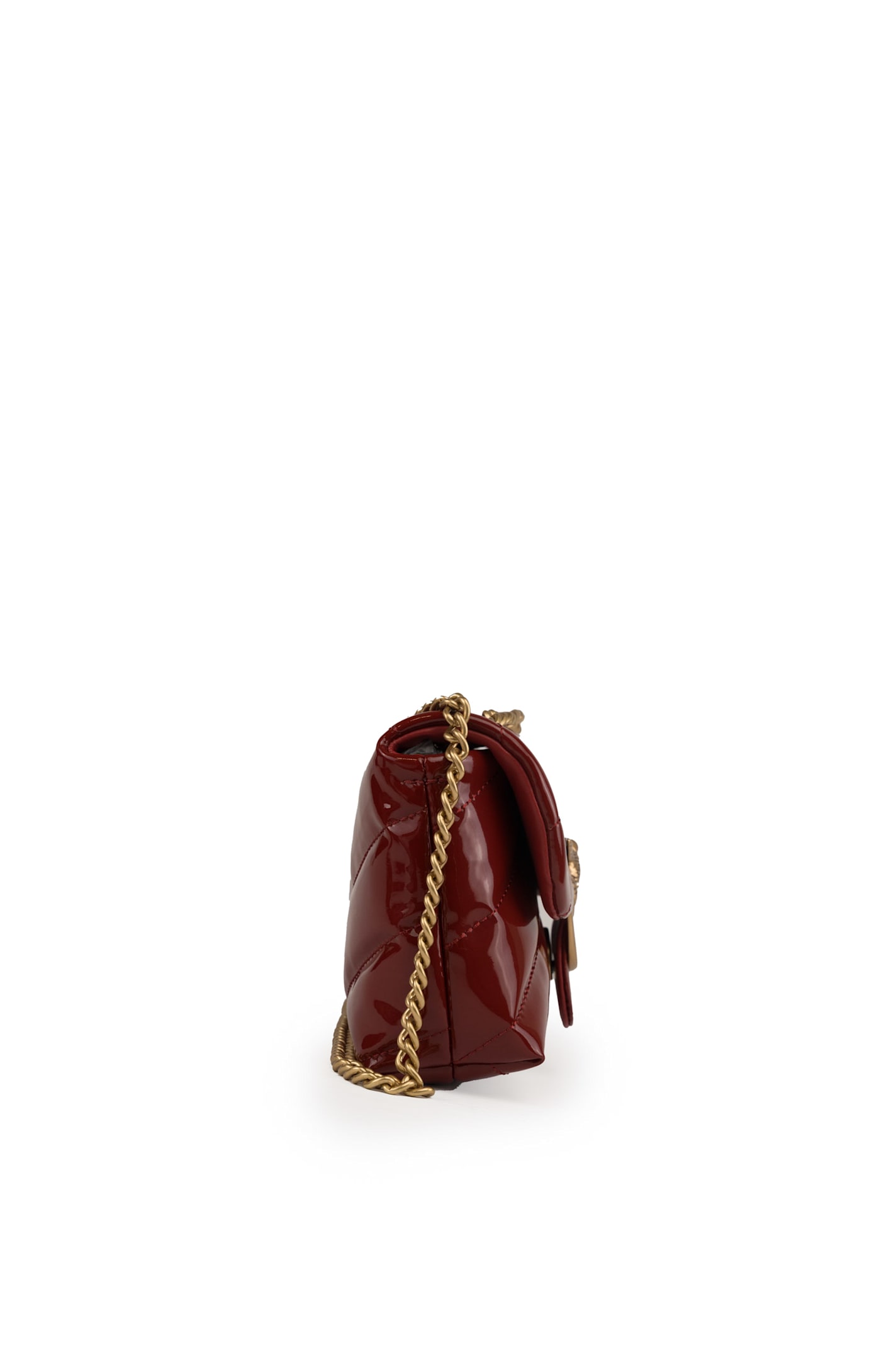 Shop Pinko Baby Love Puff Maxi Patent Leather Bag In Rosso