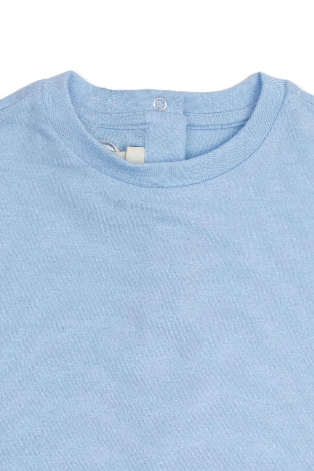 Shop Fendi Logo Patch Crewneck T-shirt In Azzurro