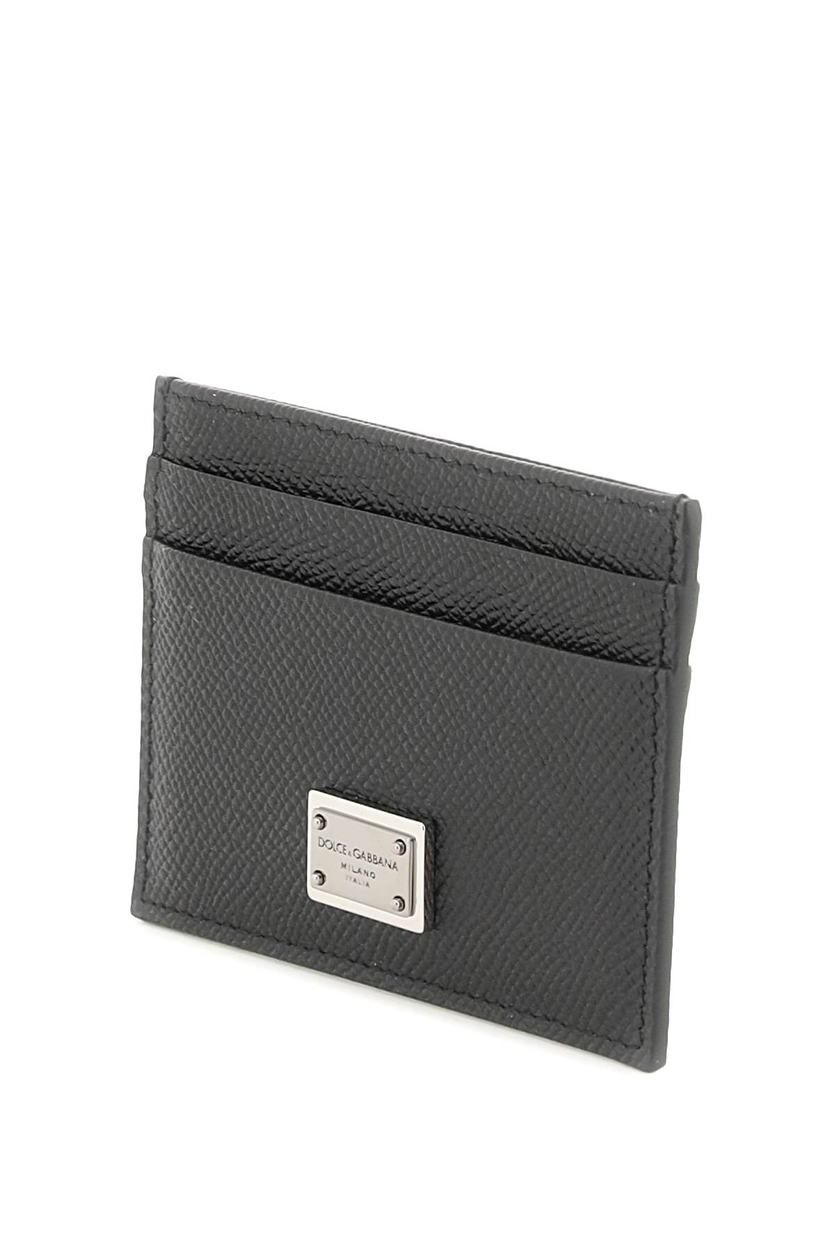 Dolce & Gabbana Calfskin Leather Card Holder In Black