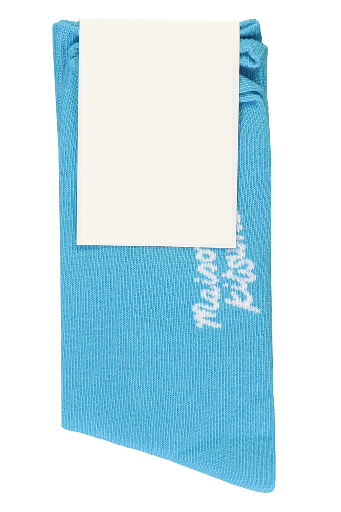 Maison Kitsuné Logo Cotton Blend Socks In Blue