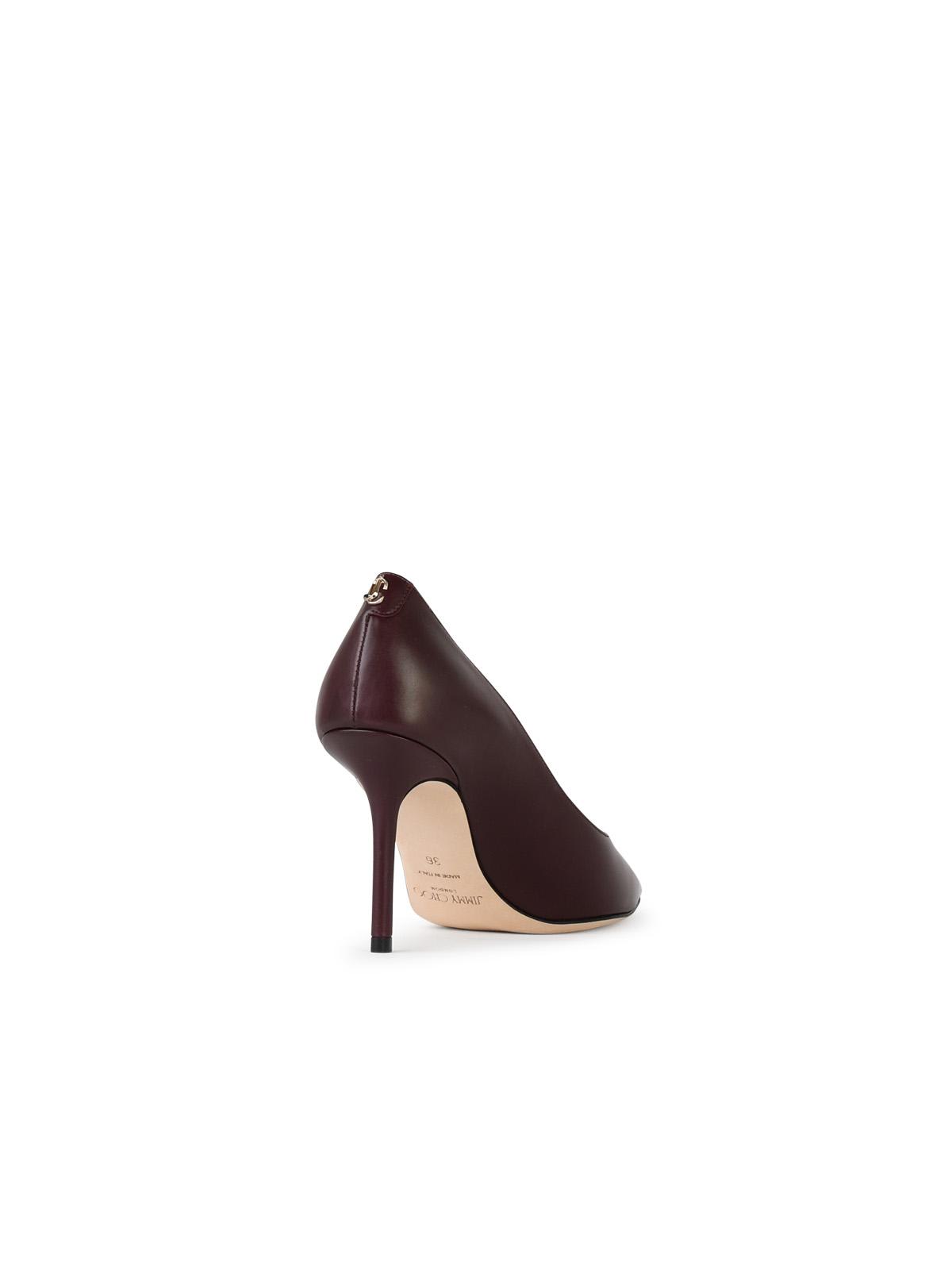 Shop Jimmy Choo Love 85 Burgundy Leather Pumps In Bordeaux