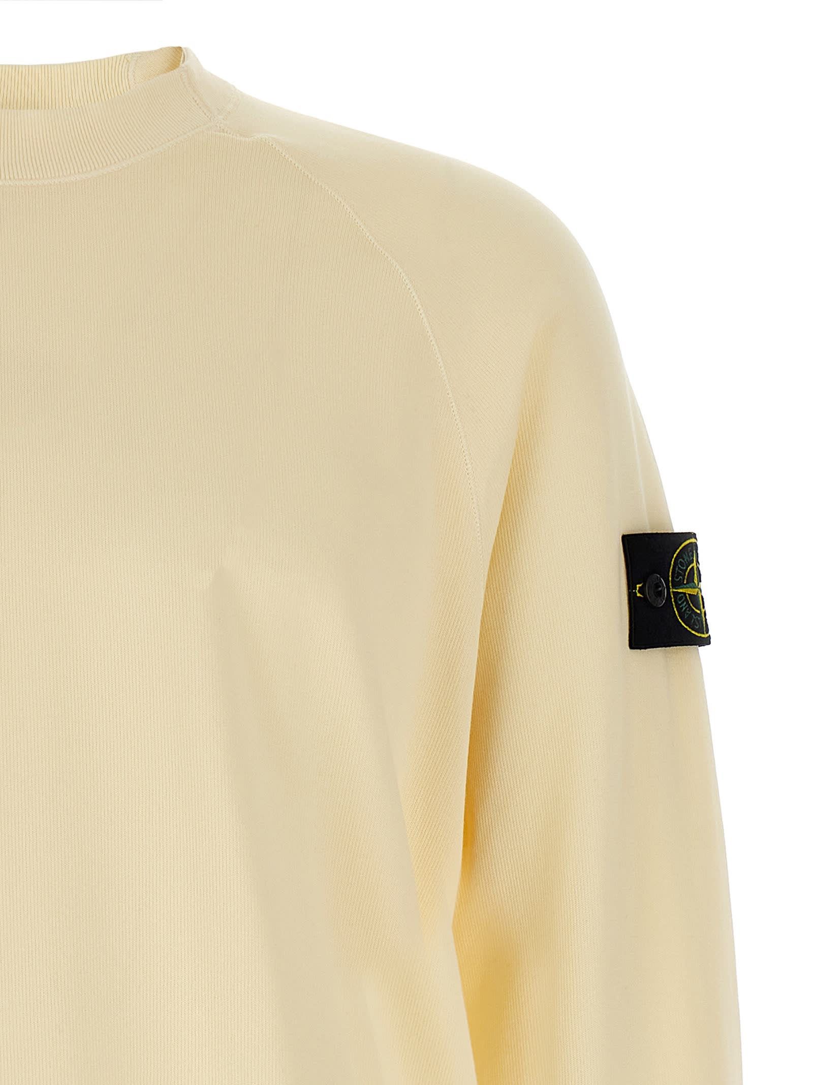 Stone Island Ribbed Crew-neck Cotton Sweater With Long Sleeves