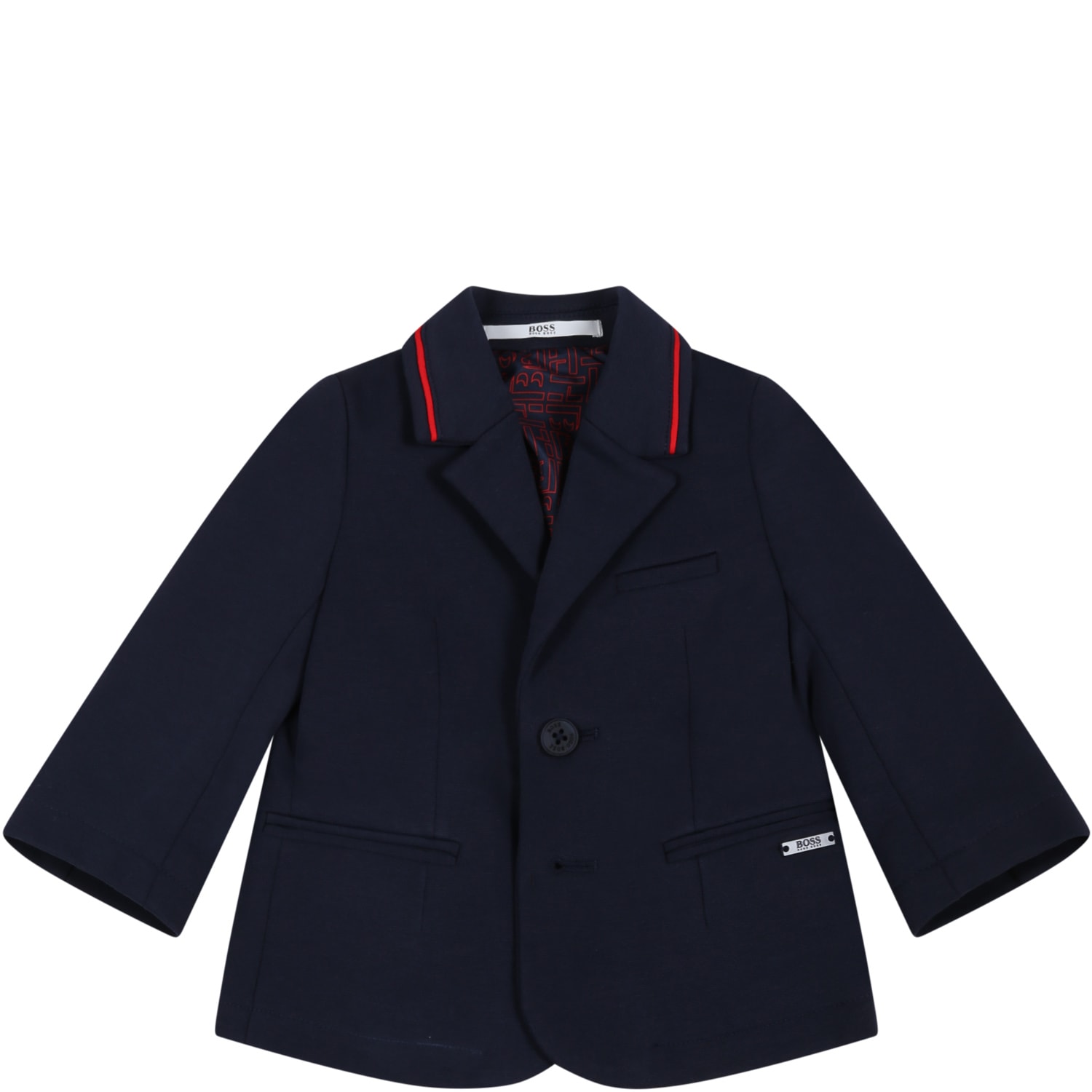 Hugo Boss Blue Jacket For Baby Boy With Patch Logo