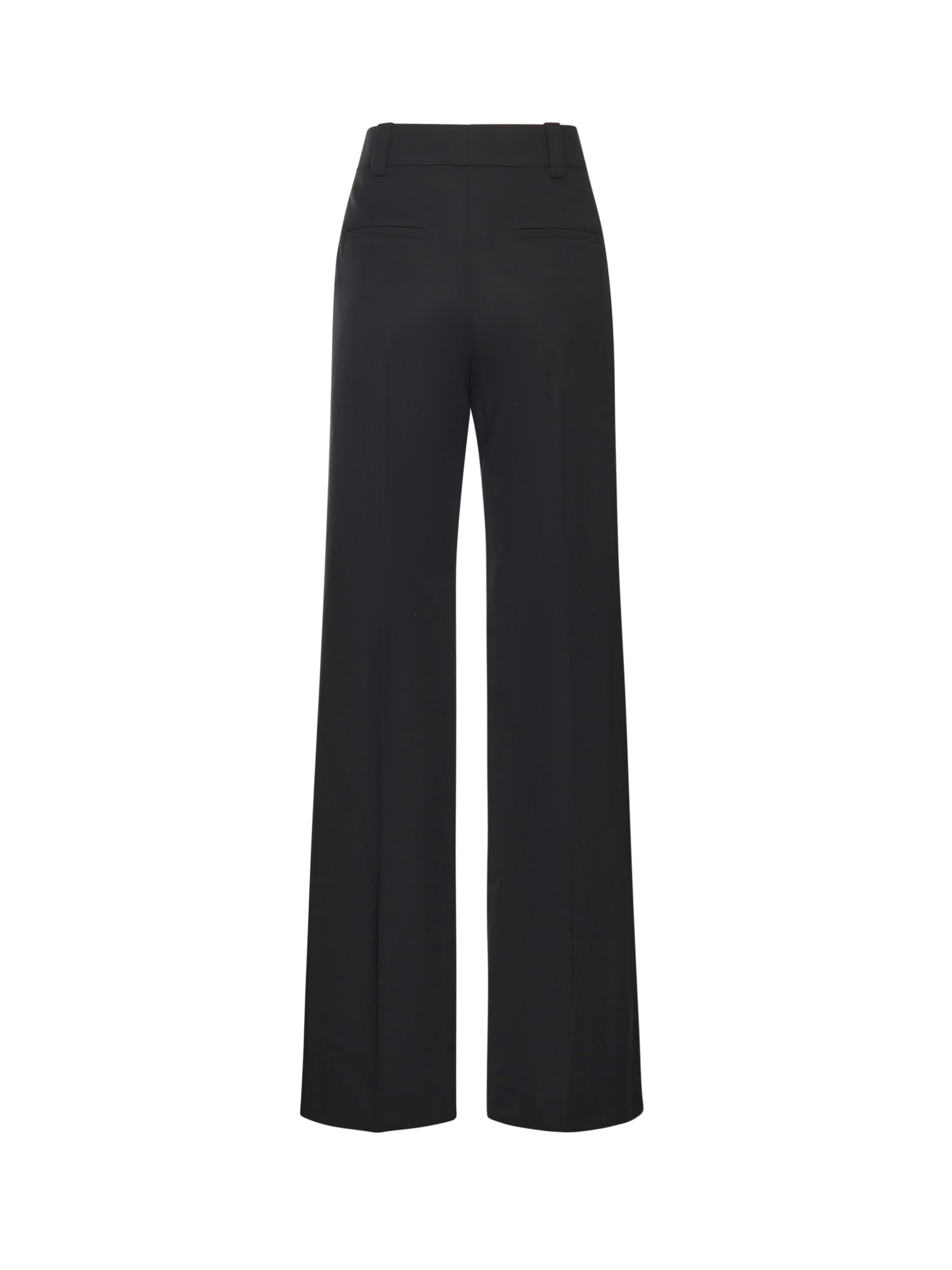 Chloé Tailored Trousers In Grain De Poudre Wool In Black