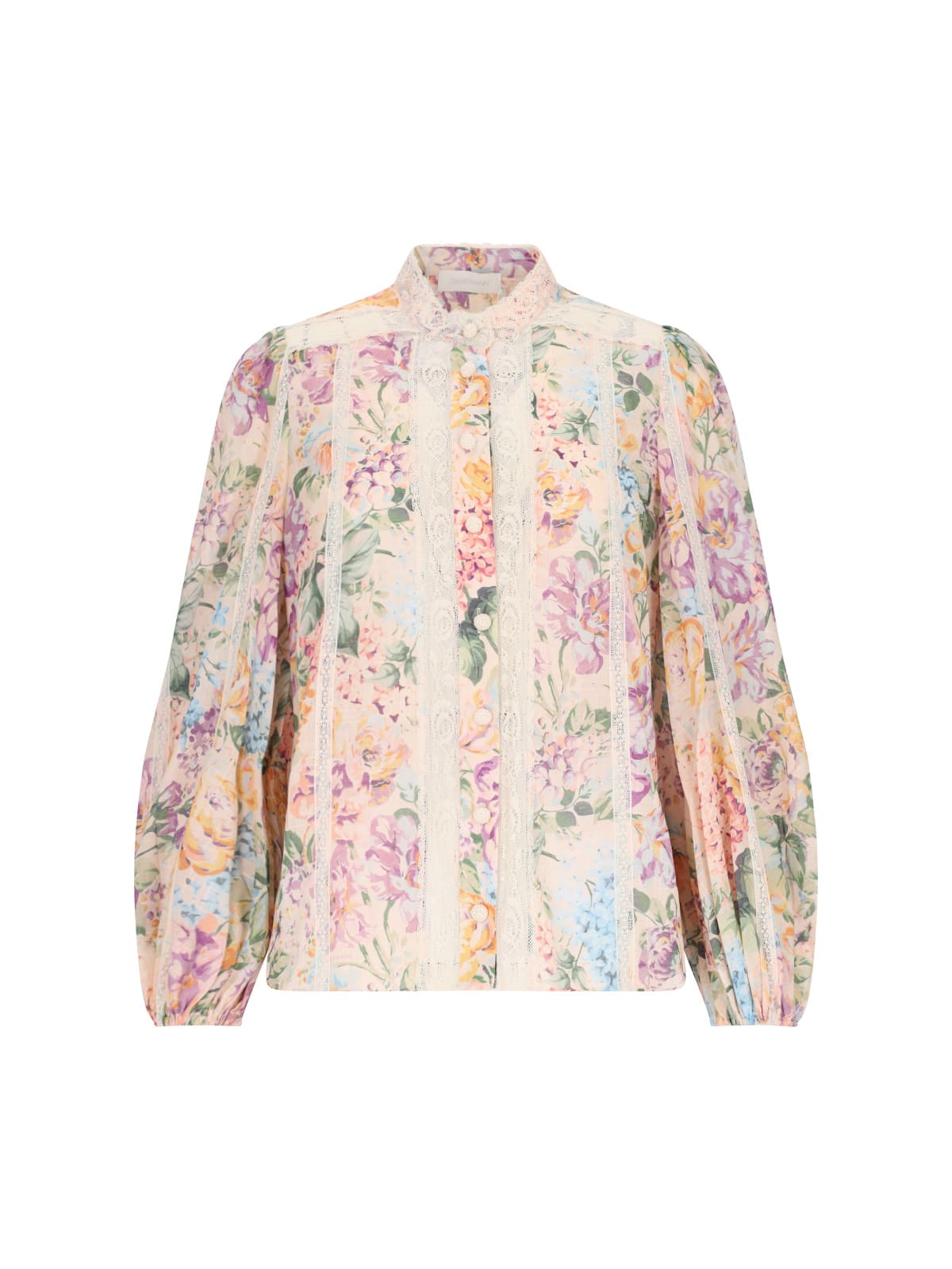 Shop Zimmermann Halliday Blouse In Pink