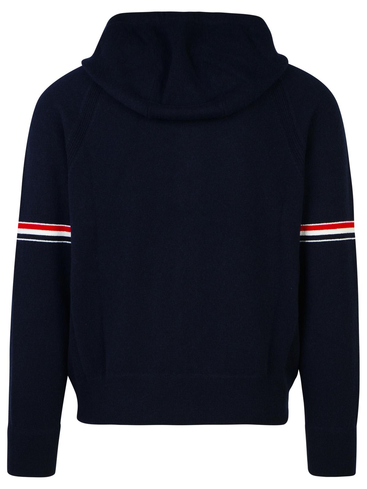 Shop Thom Browne Navy Cashmere Sweater