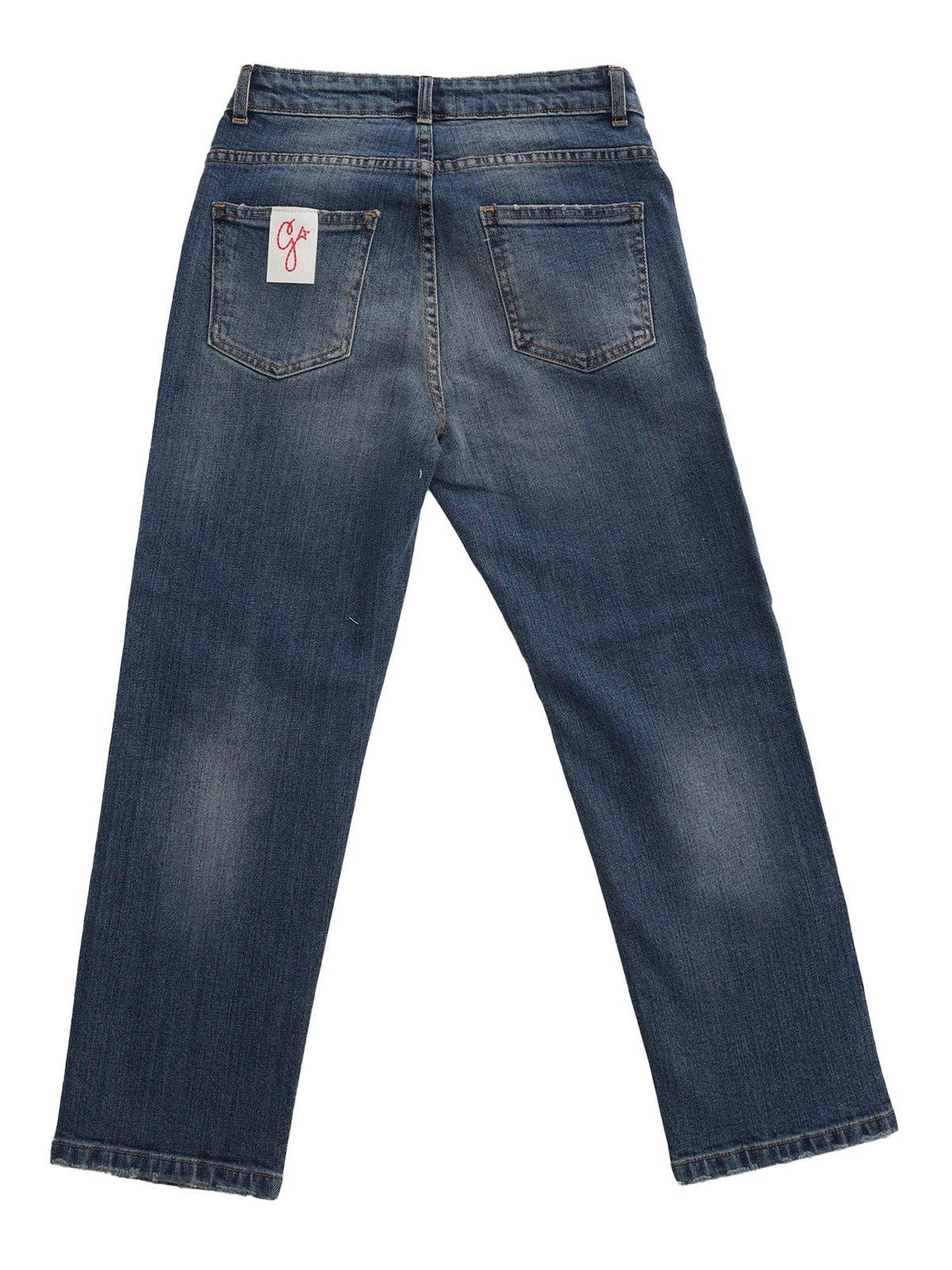 Shop Golden Goose Straight Leg Denim Jeans In Medium Blu