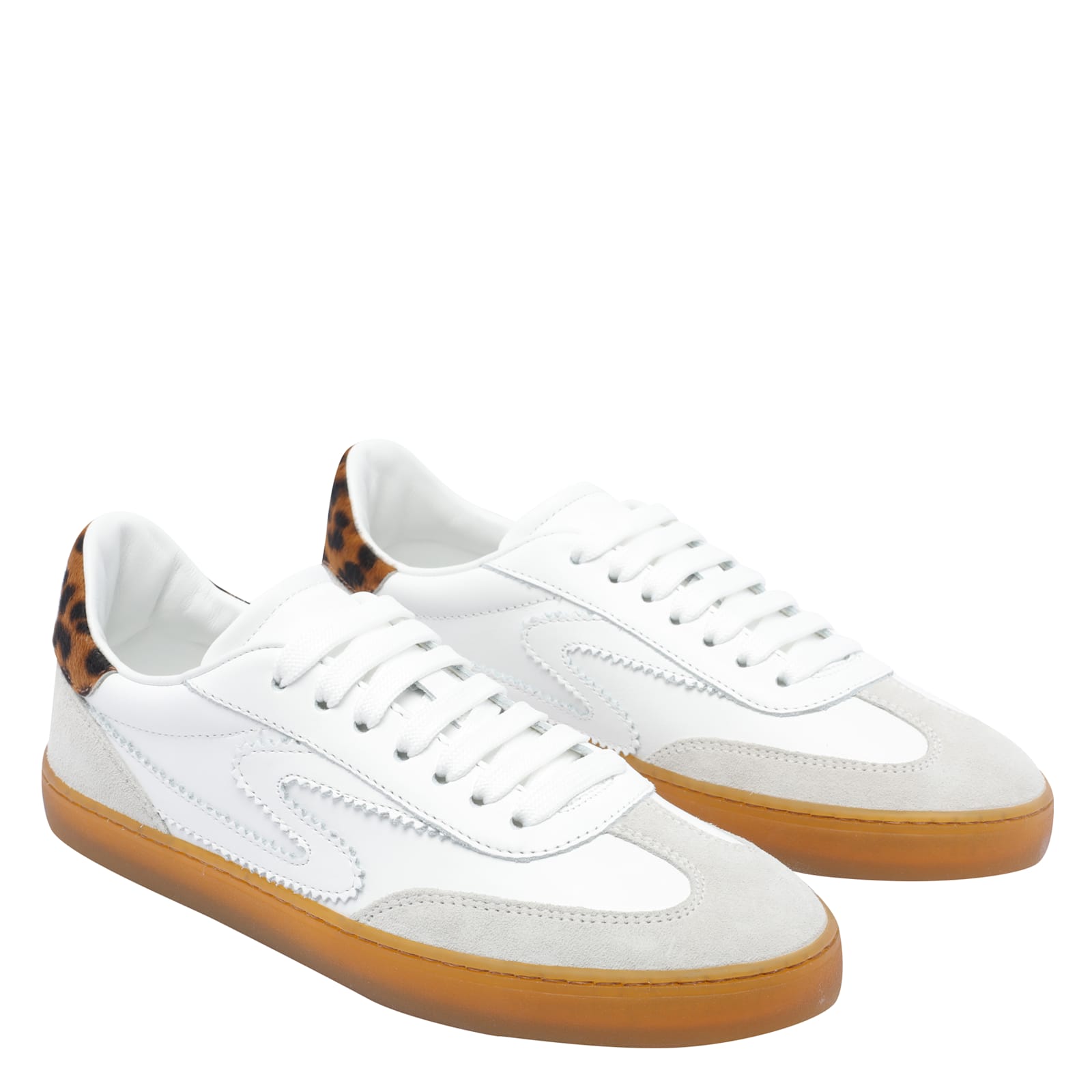 Stuart Weitzman Leopard-print Leather Sneakers In Multi