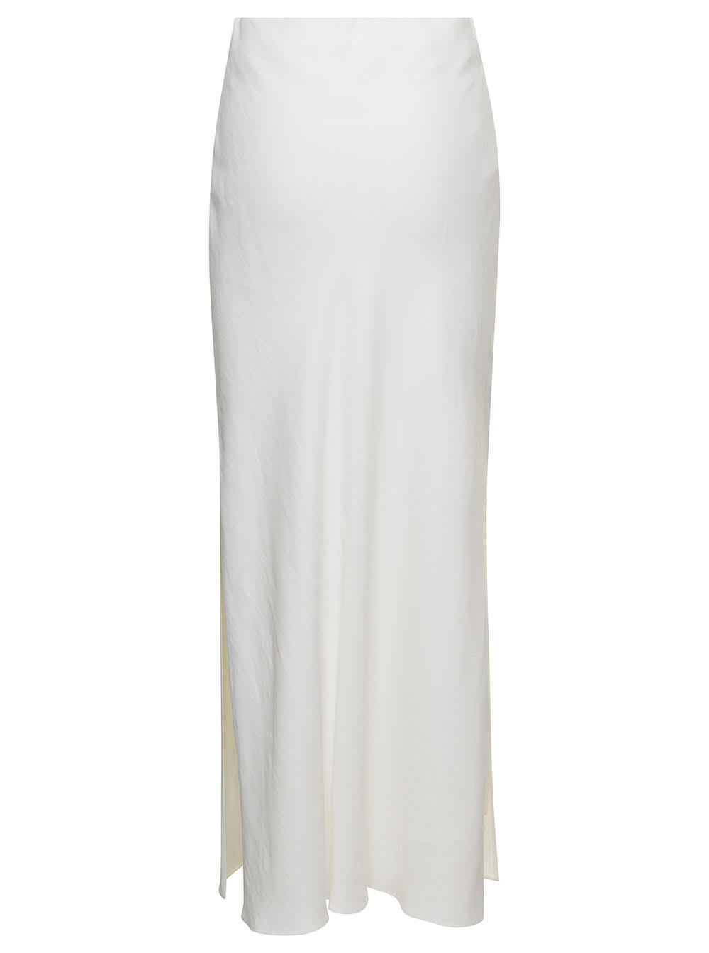 Shop Brunello Cucinelli White Longuette Tube Skirt In Viscose Woman