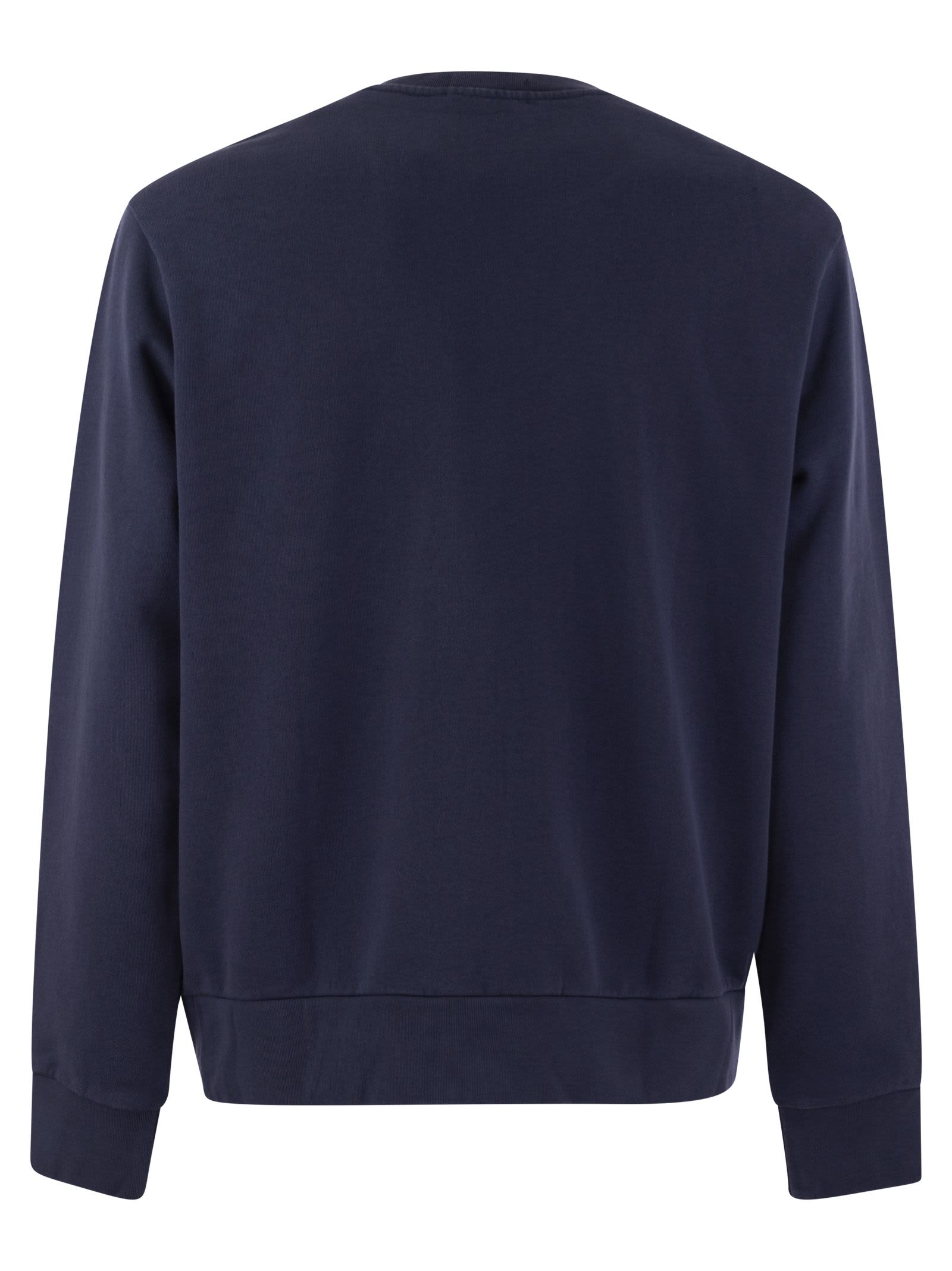 Shop Polo Ralph Lauren Classic-fit Cotton Sweatshirt In Navy Blue