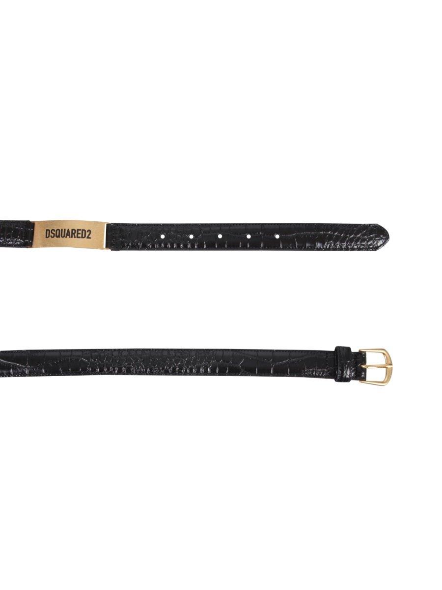 Dsquared2 Logo Plaque Embossed Belt In Non Definito