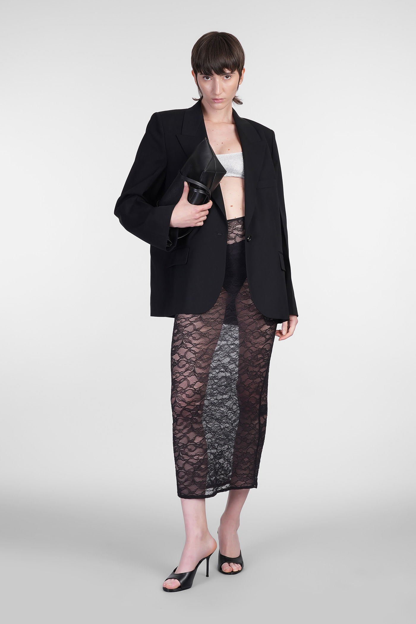 Laneus Skirt In Black Polyamide