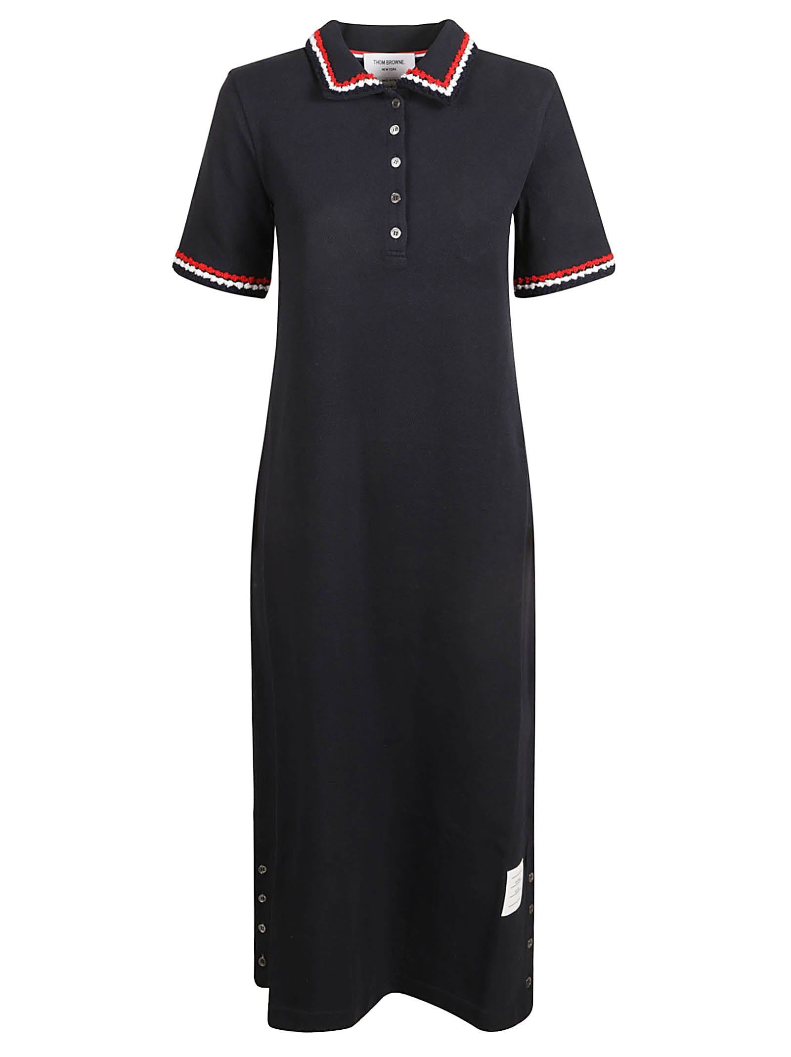 Thom Browne Calf Length Polo Dress In Navy