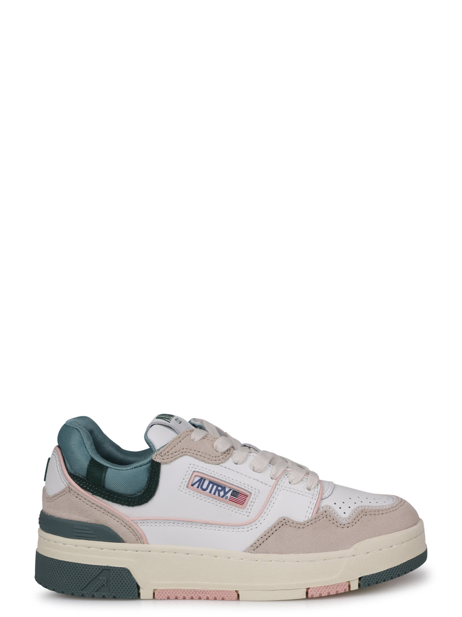 Shop Autry Action Panelled Low-top Sneakers In Bianco