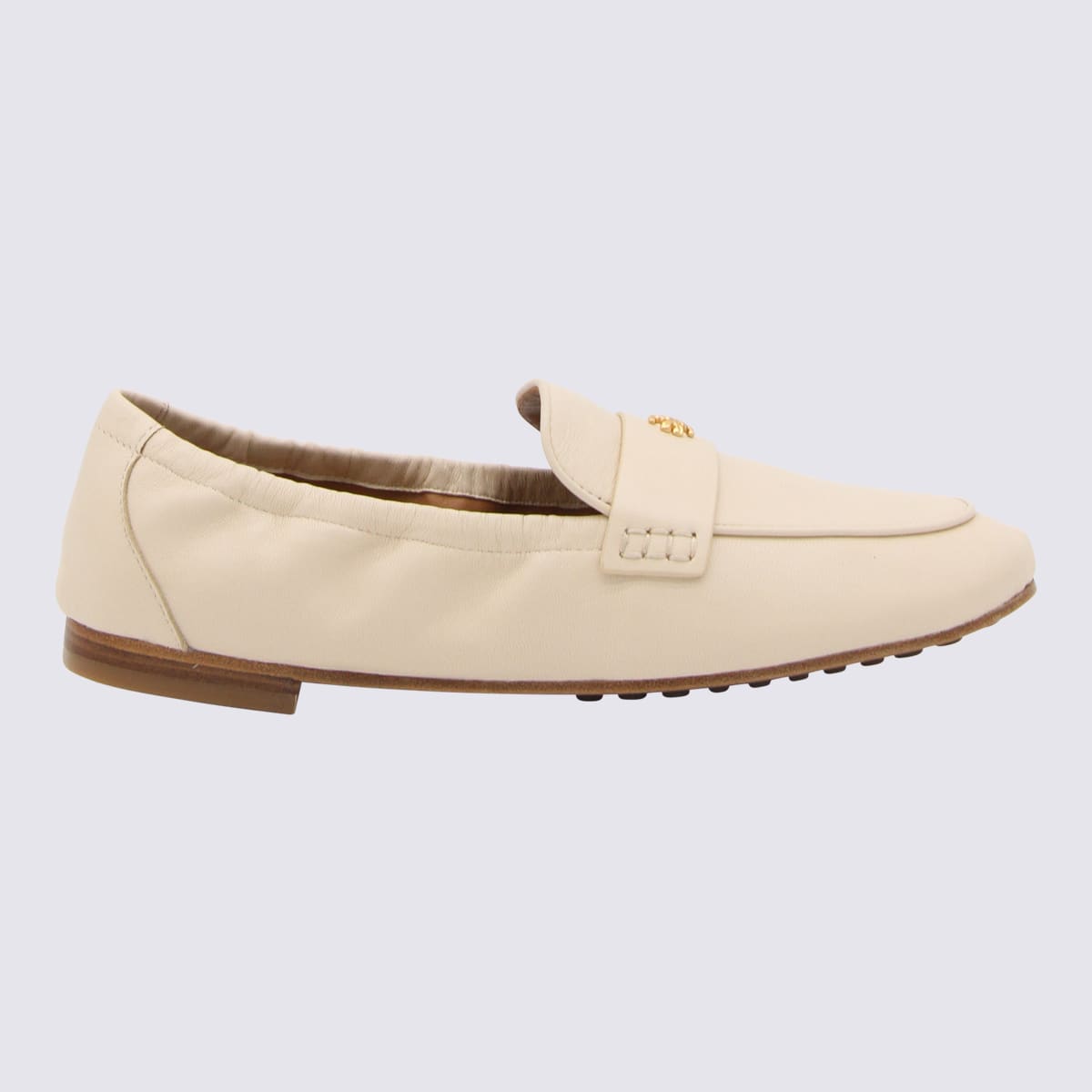 Tory Burch Cream Leather Loafers In New Cream