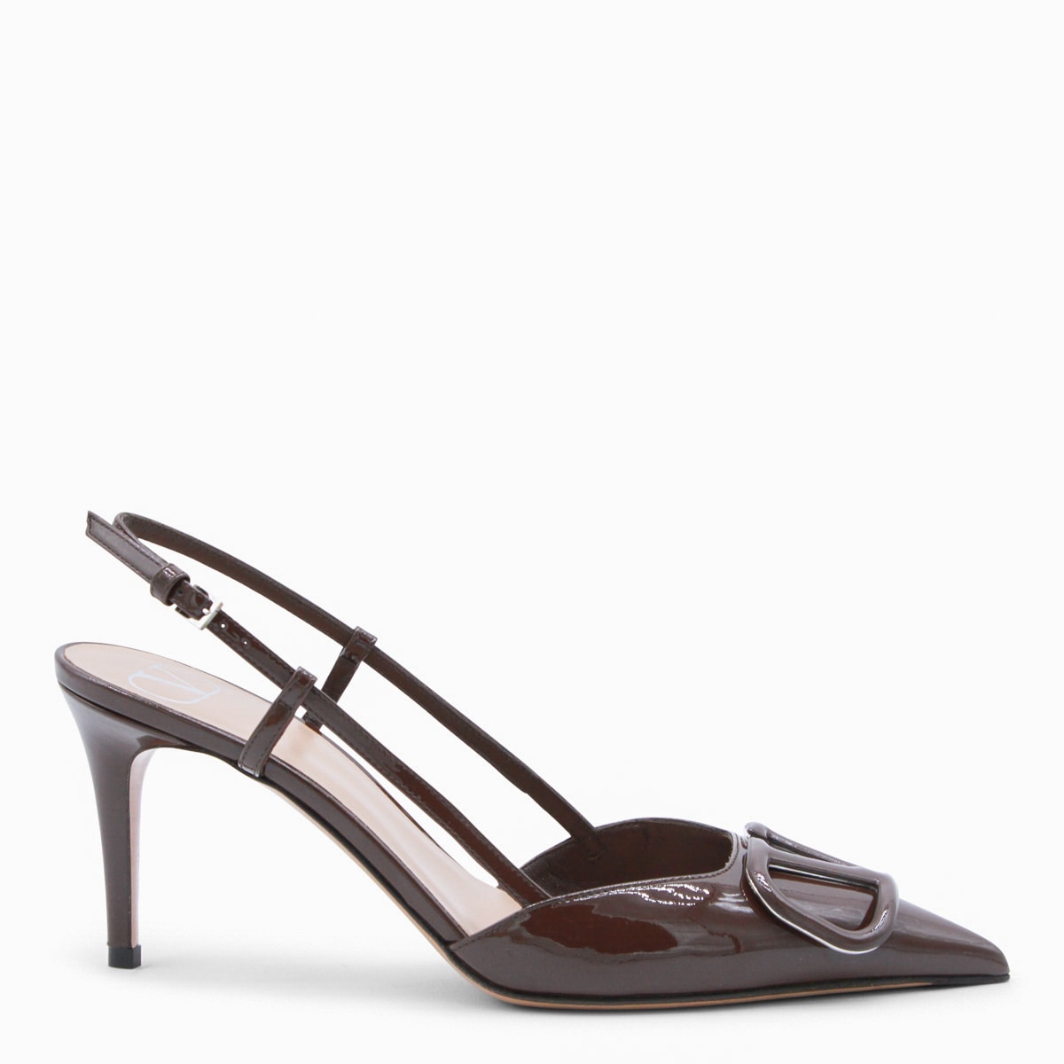 Valentino Dark Brown Leather Pumps In Brown
