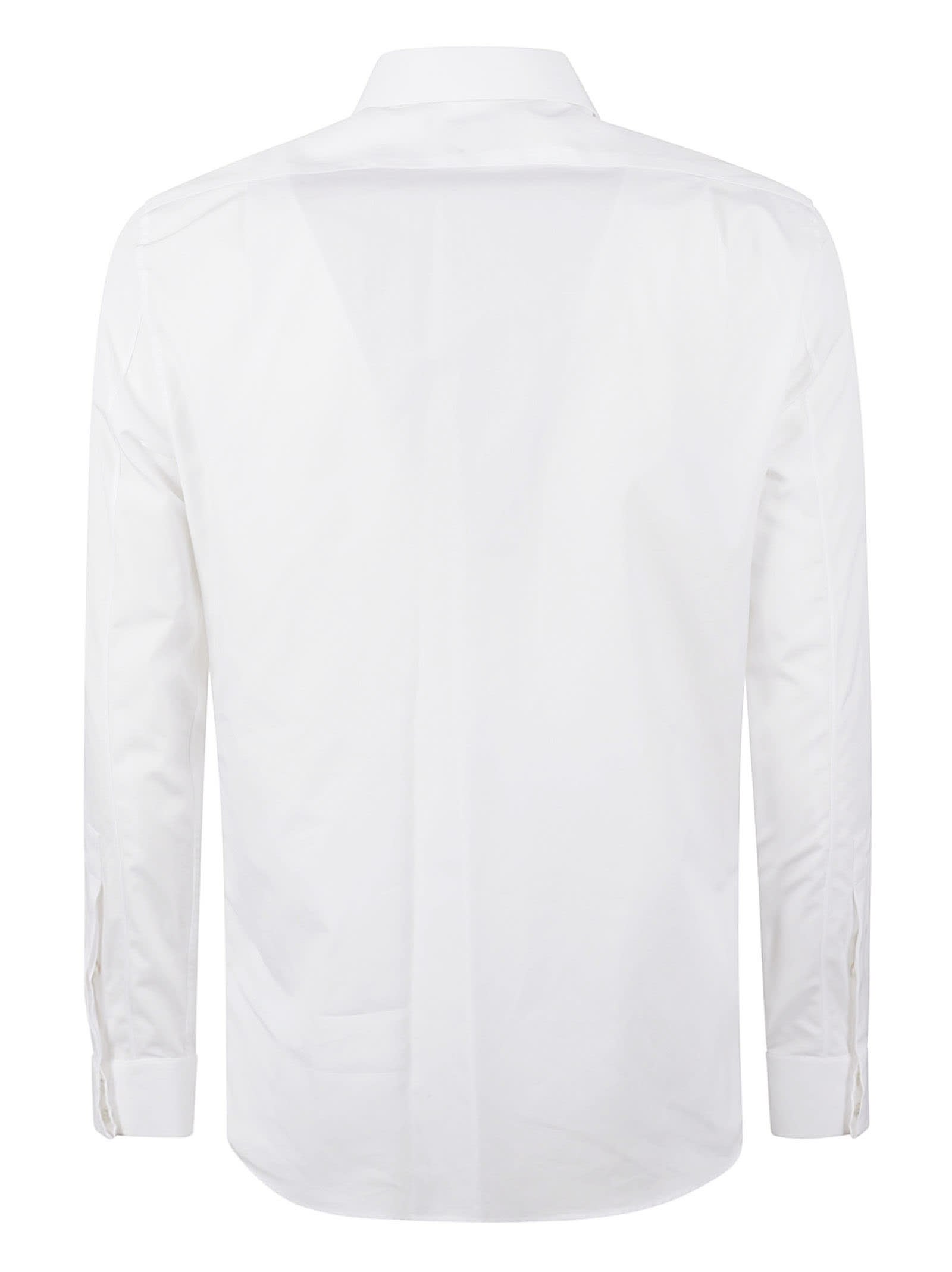 Shop Alexander Mcqueen Round Hem Plain Slim Shirt In White