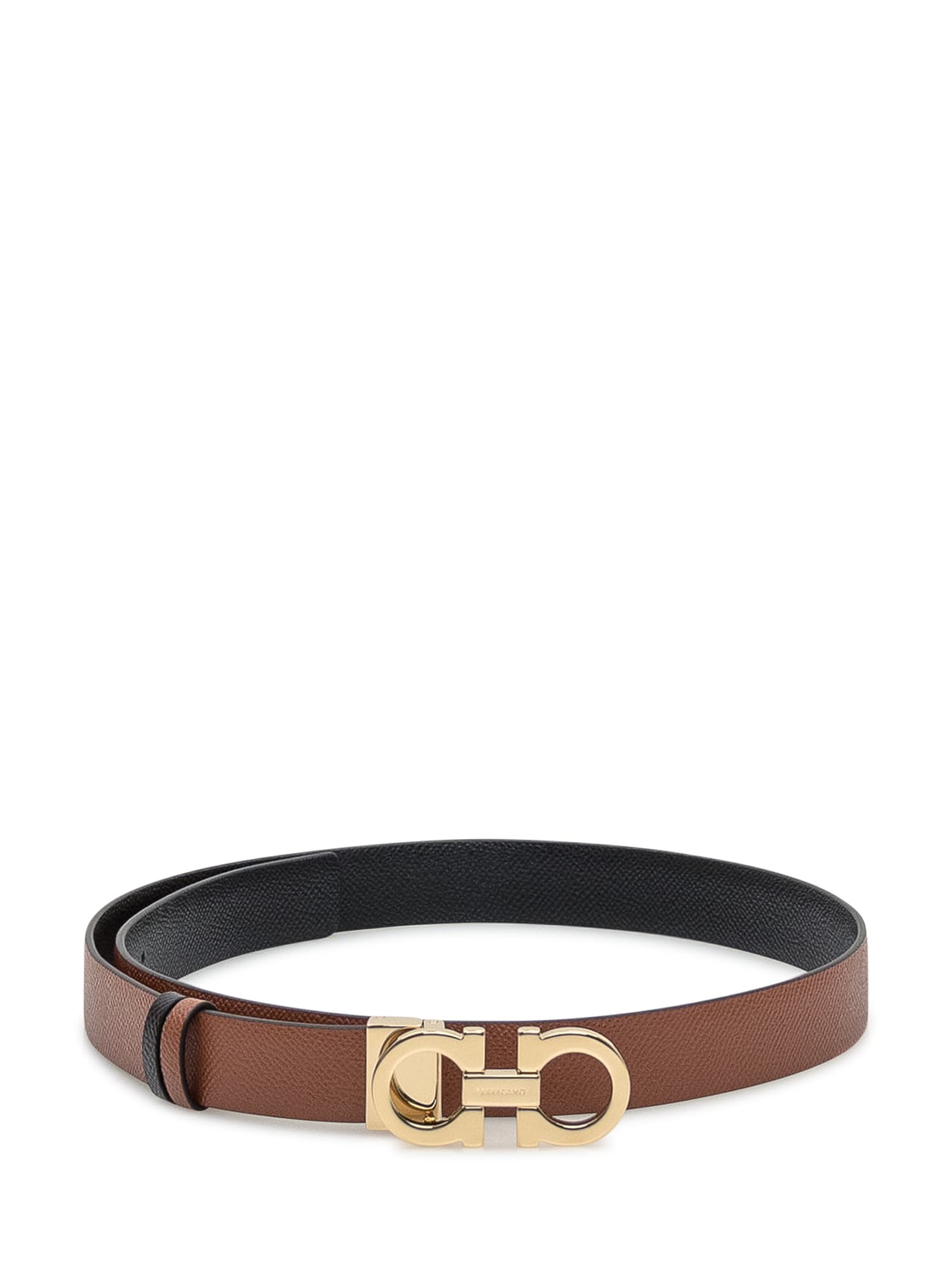 Ferragamo Brown Leather Belt In Brown