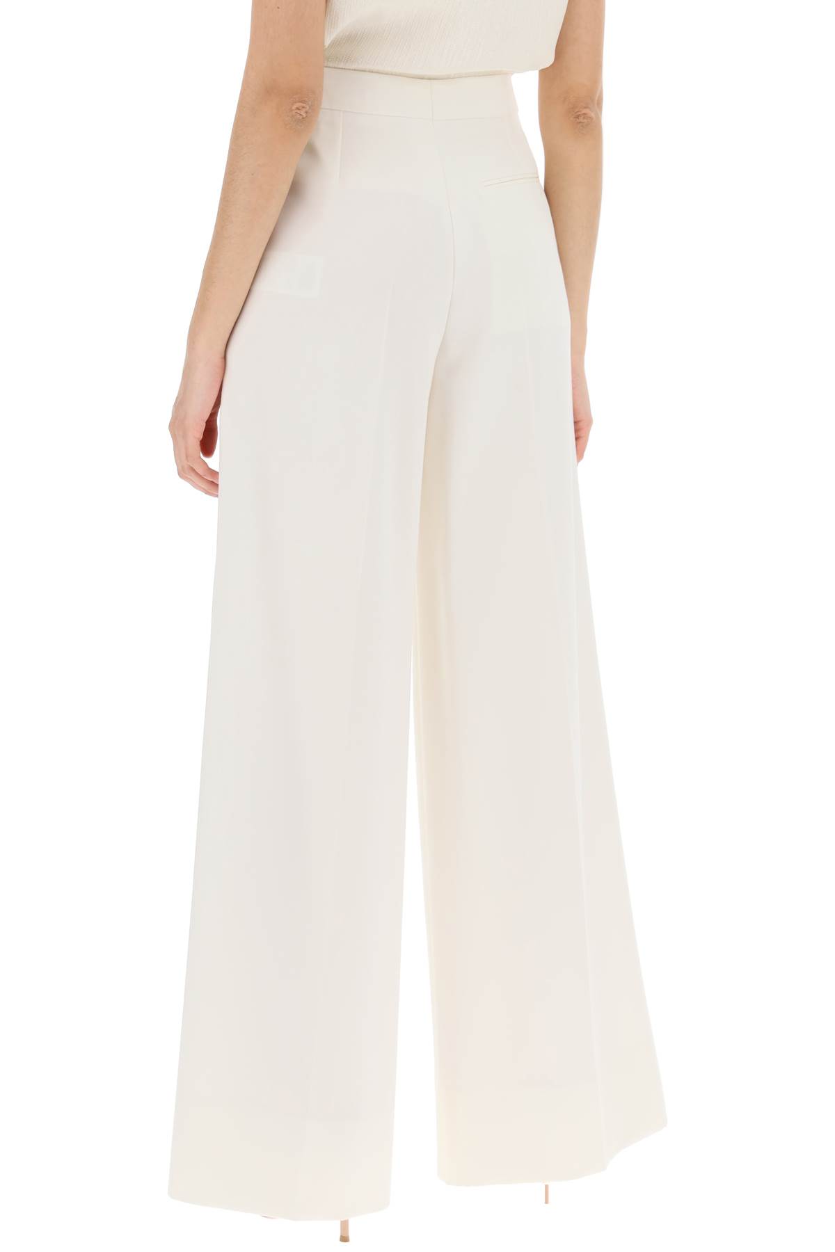 Shop Stella Mccartney Tailored Wool Trousers In Chalk (white)