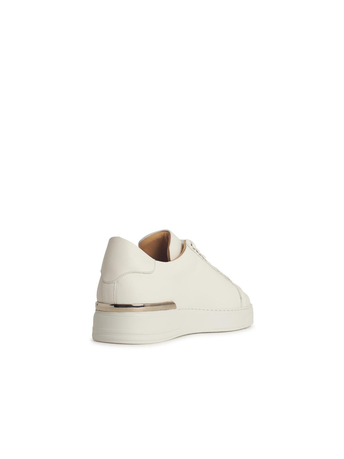 Shop Philipp Plein Hexagon White Leather Sneakers