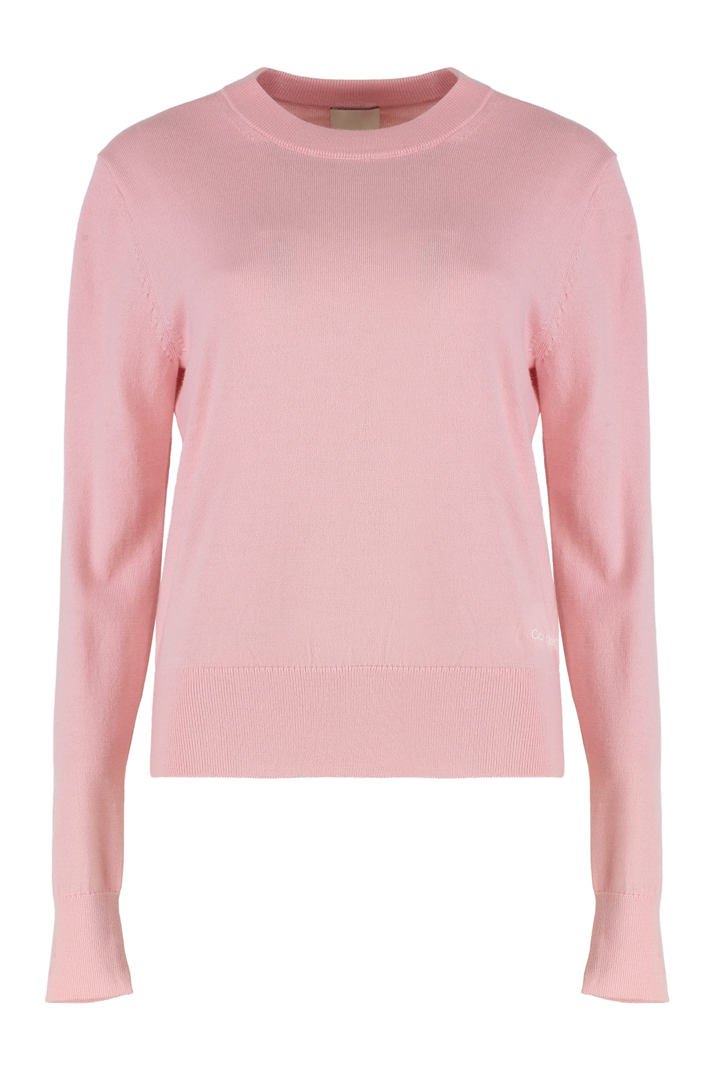Calvin Klein Merino Wool Crewneck Sweater In Pink