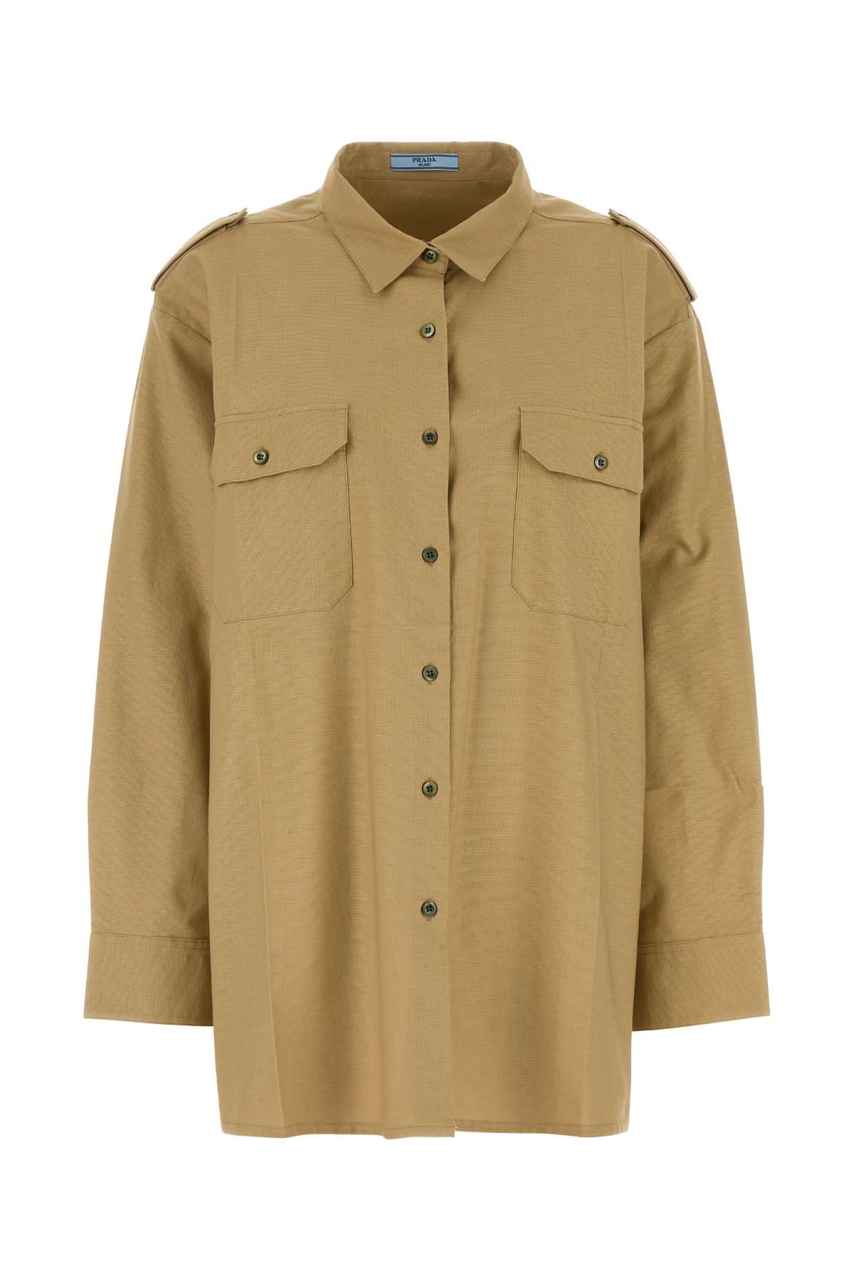 Prada Camel Cotton Oversize Shirt