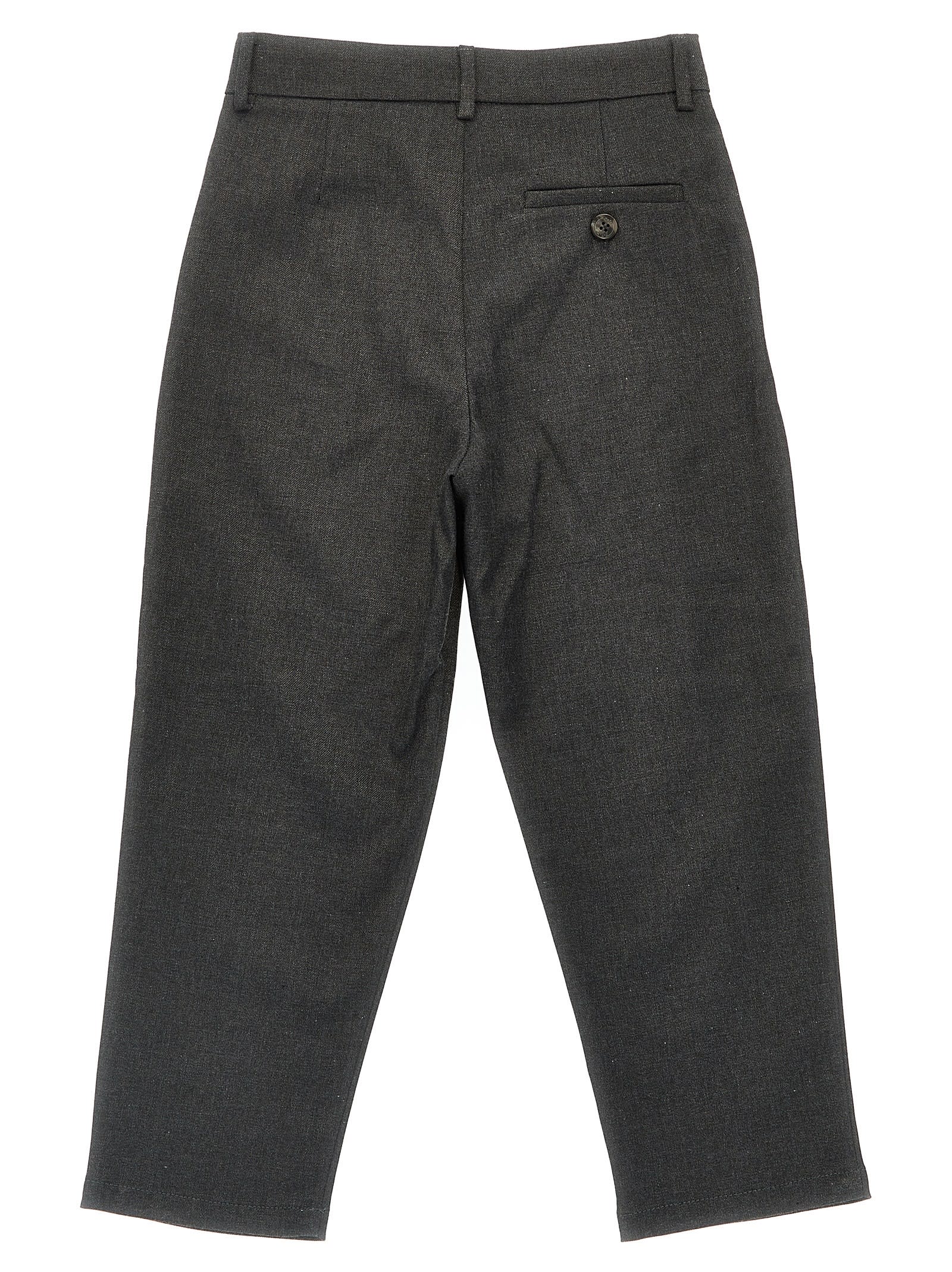 Shop Douuod Front Pleat Pants In Gray