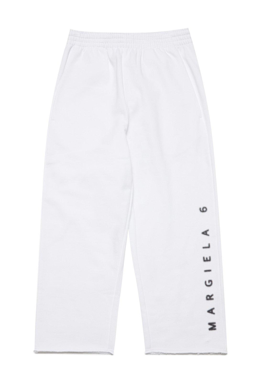 Shop Mm6 Maison Margiela Logo Printed Track Pants In White