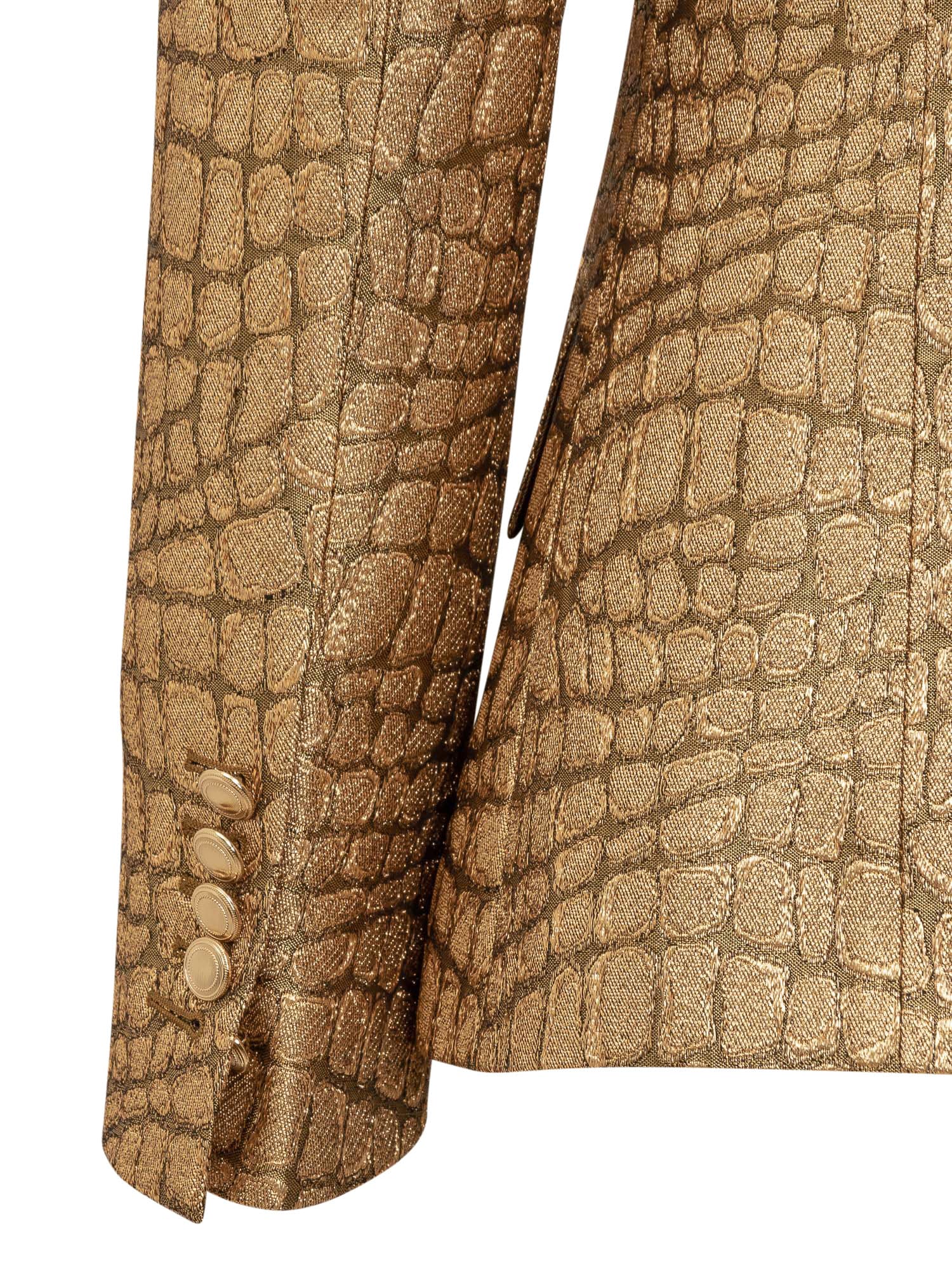 Shop Tom Ford Croco Jacquard Walls Blazer In Gold