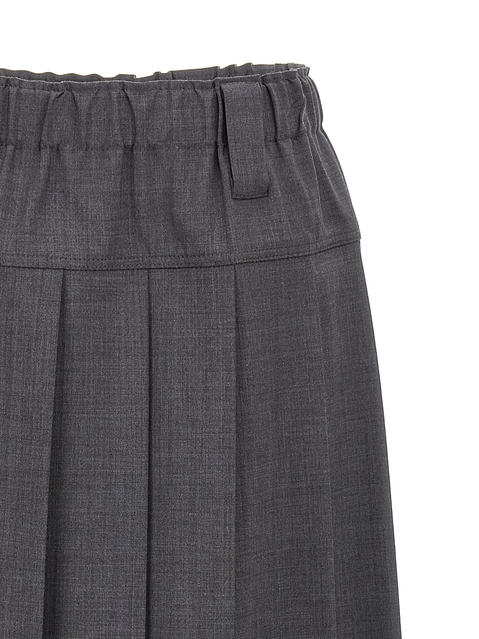 Shop Brunello Cucinelli Pleated Skirt In Gray