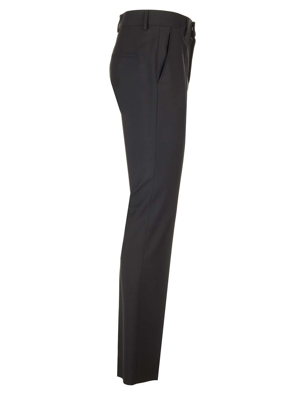 Shop Valentino Mohair Wool Trousers In Black