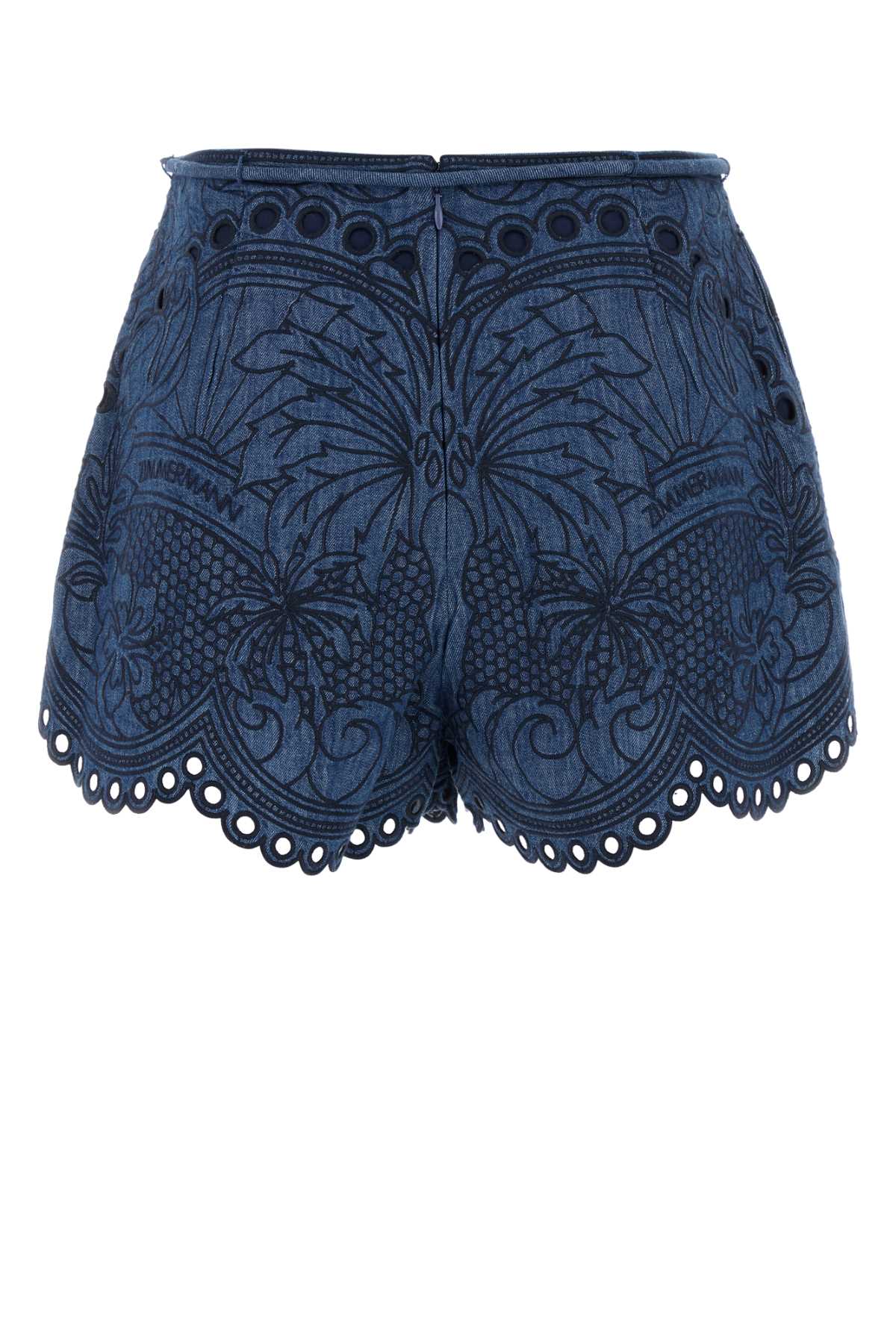 Zimmermann Denim Coco Shorts In Blue